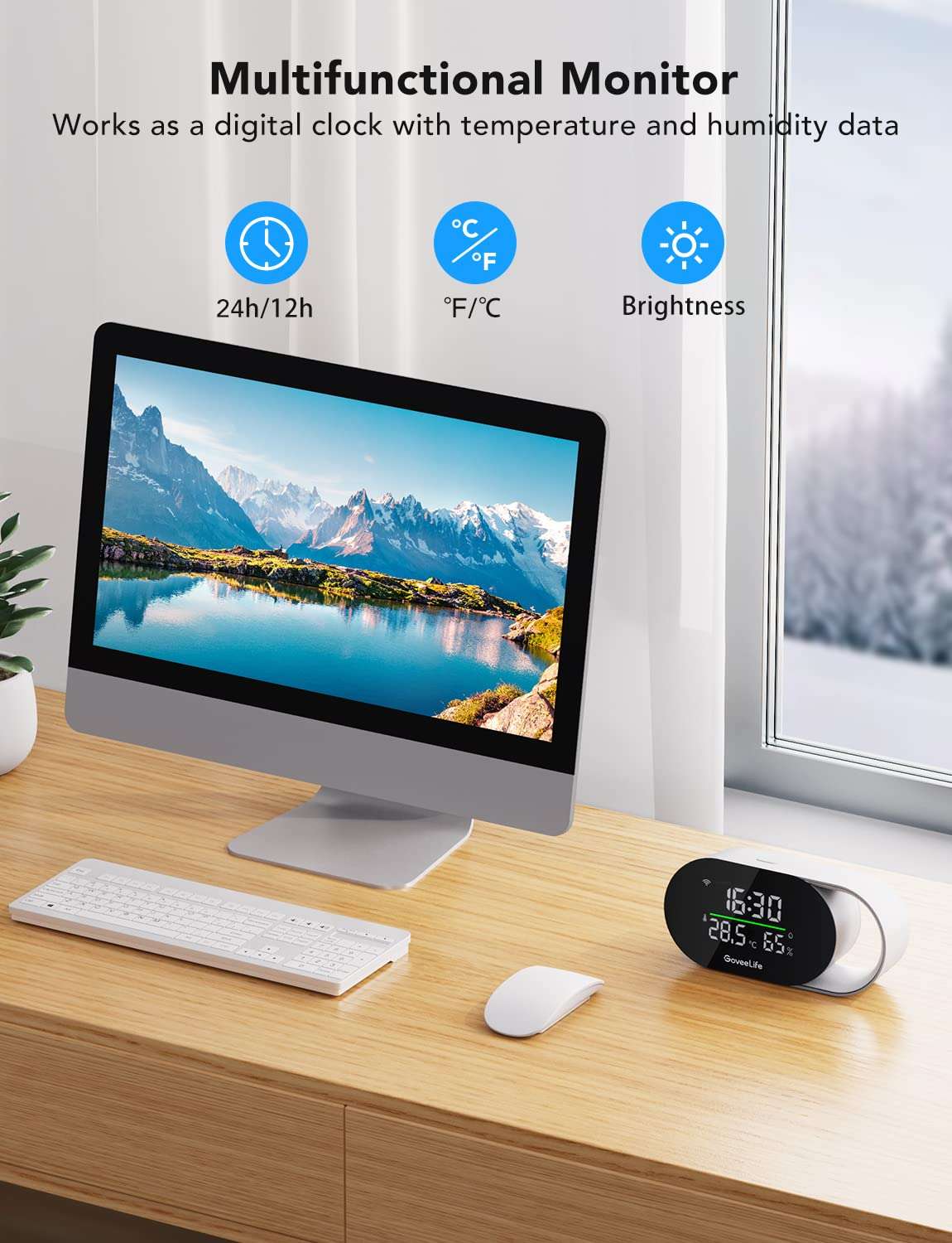 GoveeLife Smart Air Quality Monitor with PM2.5, WiFi, Temperature & Humidity Sensors, LED Display, 2s Refresh, 2-Year Data Storage, for Home & Office Wired - Image 6