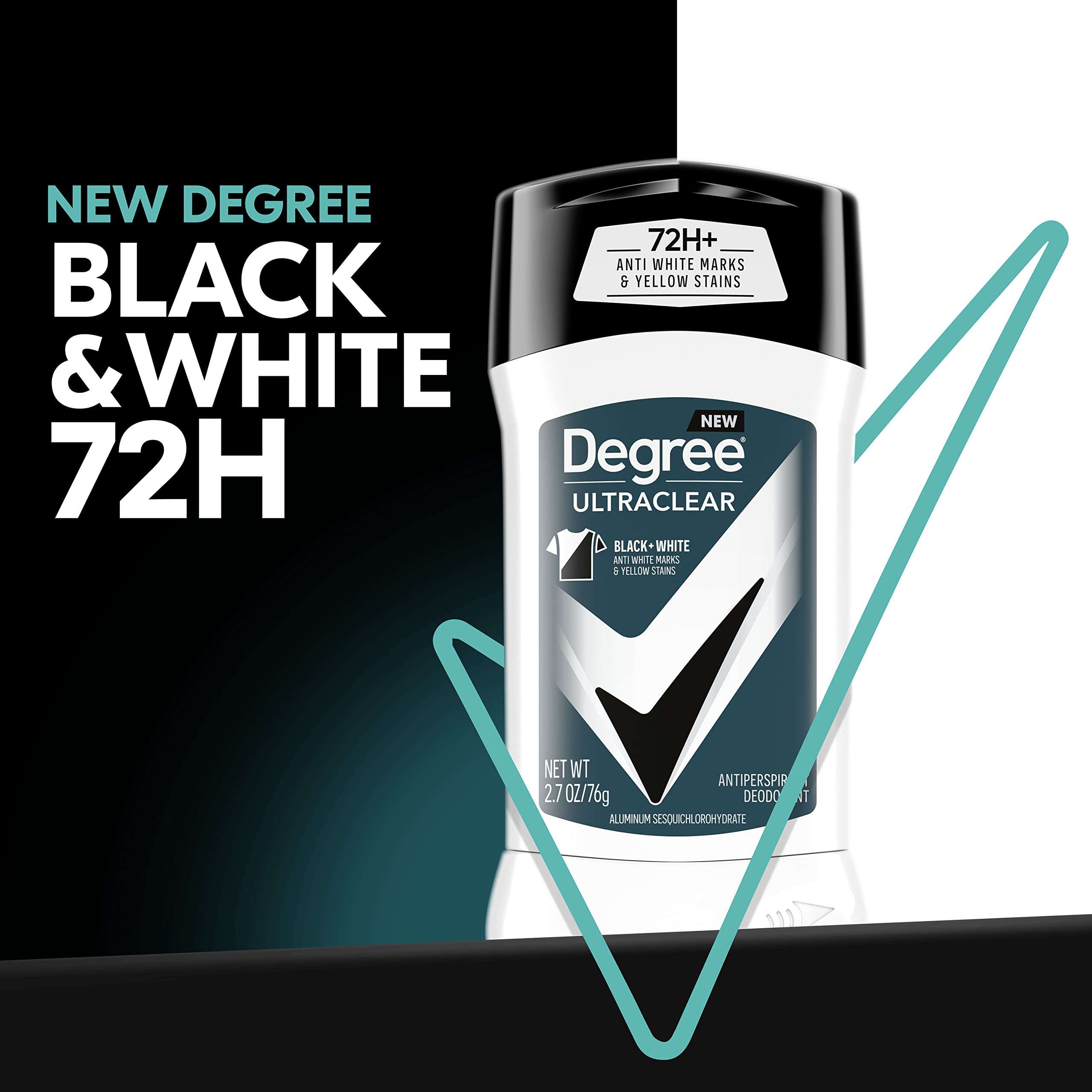 Degree Men UltraClear Antiperspirant Deodorant Black + White 72-Hour Sweat & Odor Protection Antiperspirant For Men With MotionSense Technology 2.7 Ounce (Pack of 4) - Image 6