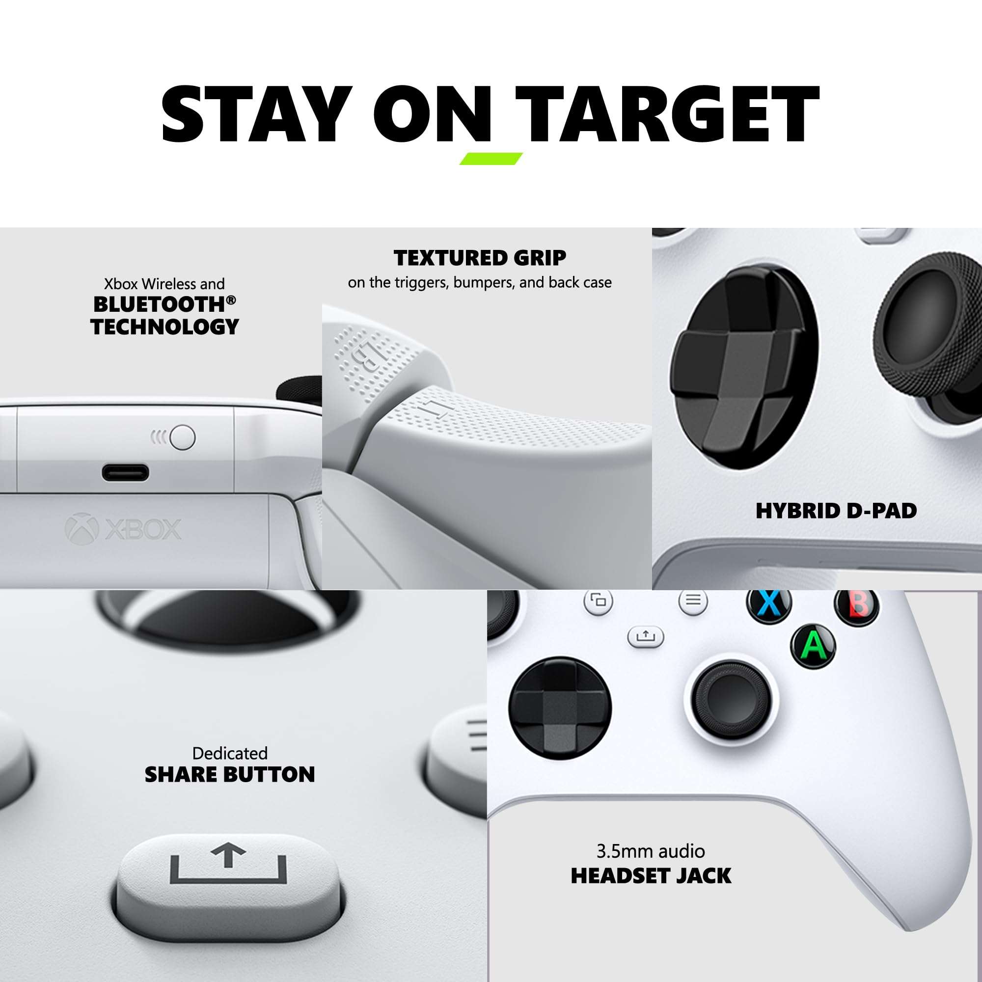 Xbox Core Wireless Gaming Controller – Robot White– X|S, One, Windows PC, Android, and iOS - Image 4