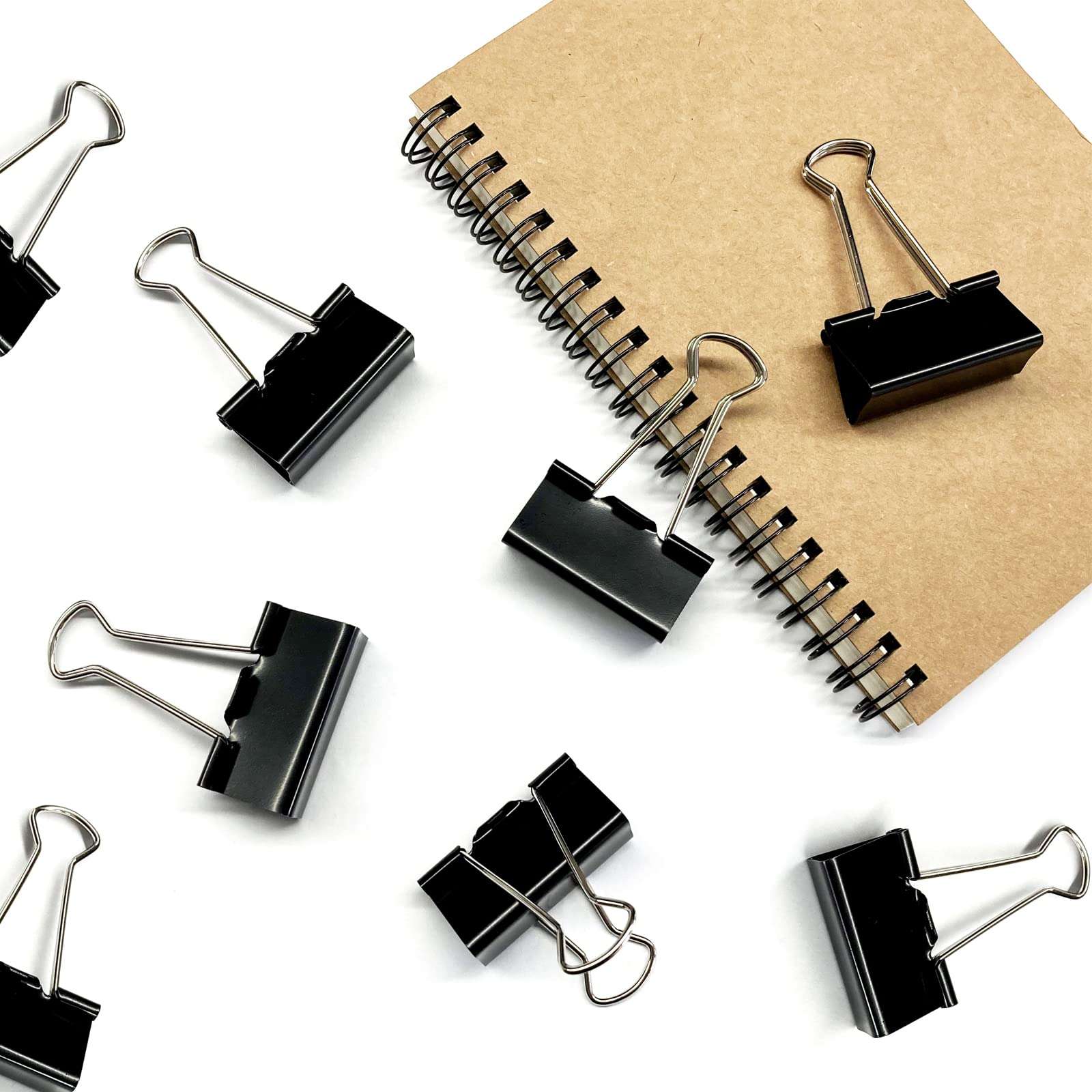 DSTELIN Large Binder Clips 1.6-Inch (24 Pack), Big Paper Clamps Clips for Office Supplies, 1.6-Inch/41mm Width, 0.7-Inch/18mm Capacity, Black - Image 5