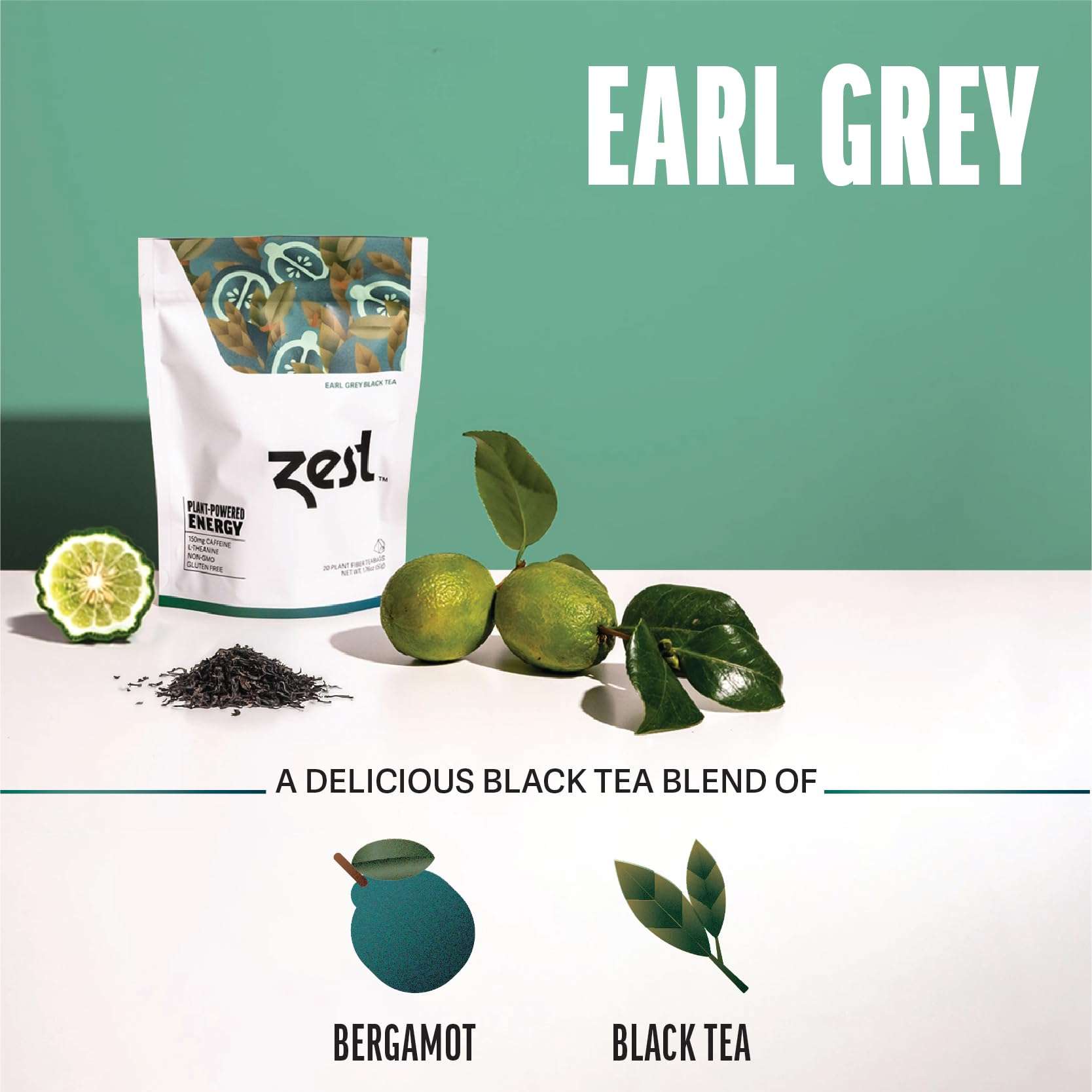 Zest Energy Green Tea - Pomegranate Mojito - High Caffeine Peppermint Tea Bags - Caffeinated Coffee Altnernative/Substitute - Natural, Non-GMO & Keto Friendly - Hot or Iced - 20Ct Pack - 135mg Caf - Image 5