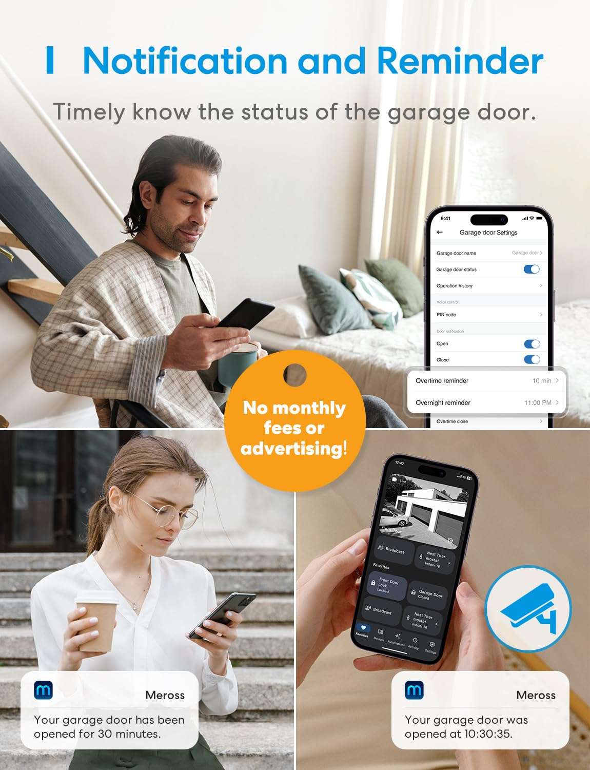 meross Smart Garage Door Opener Remote, Compatible with Apple HomeKit, Amazon Alexa, Google Assistant, CarPlay and SmartThings, No Hub Required - Image 6
