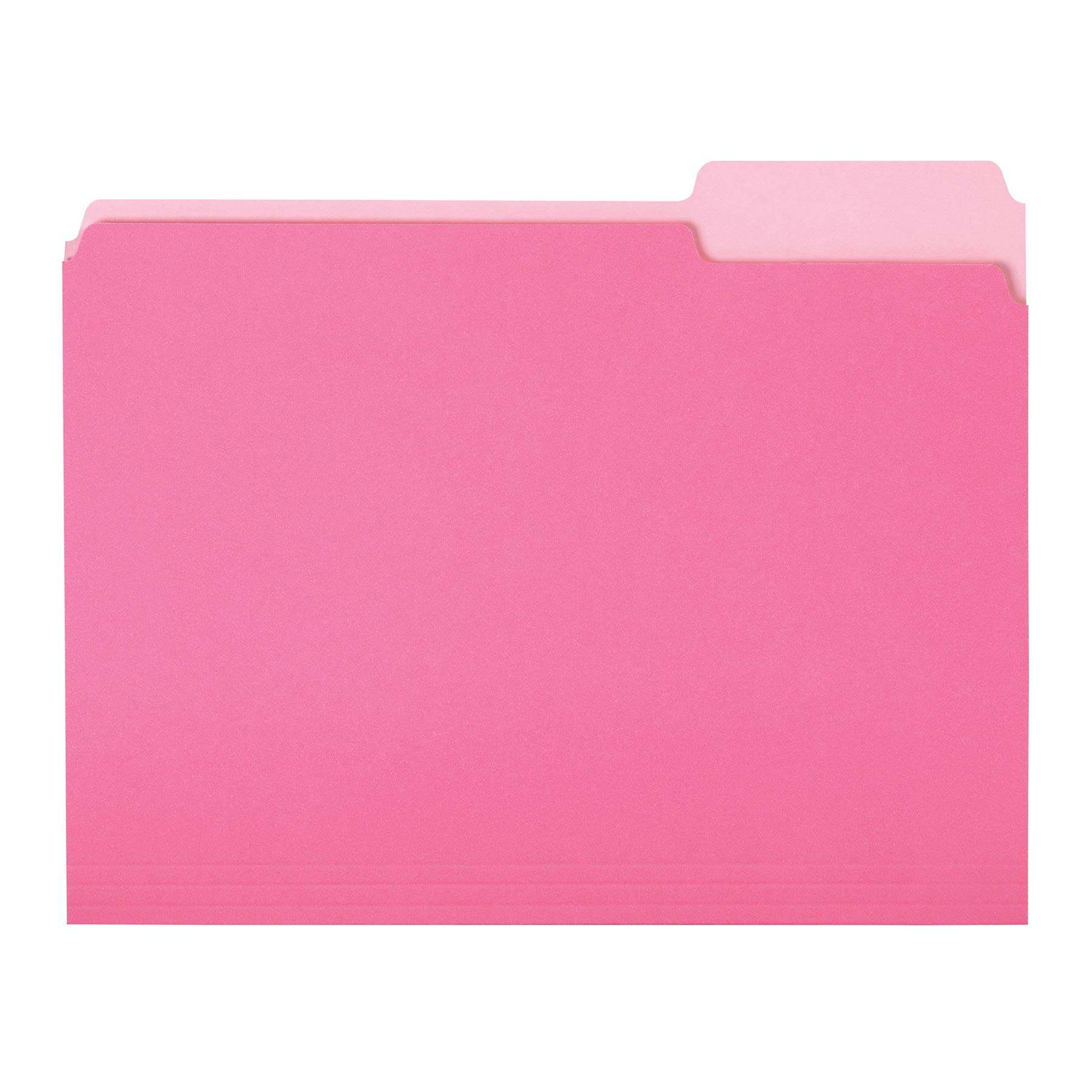 Amazon Basics File Folders, Letter Size, 1/3 Cut Tab, Pink, 36-Pack - Image 1