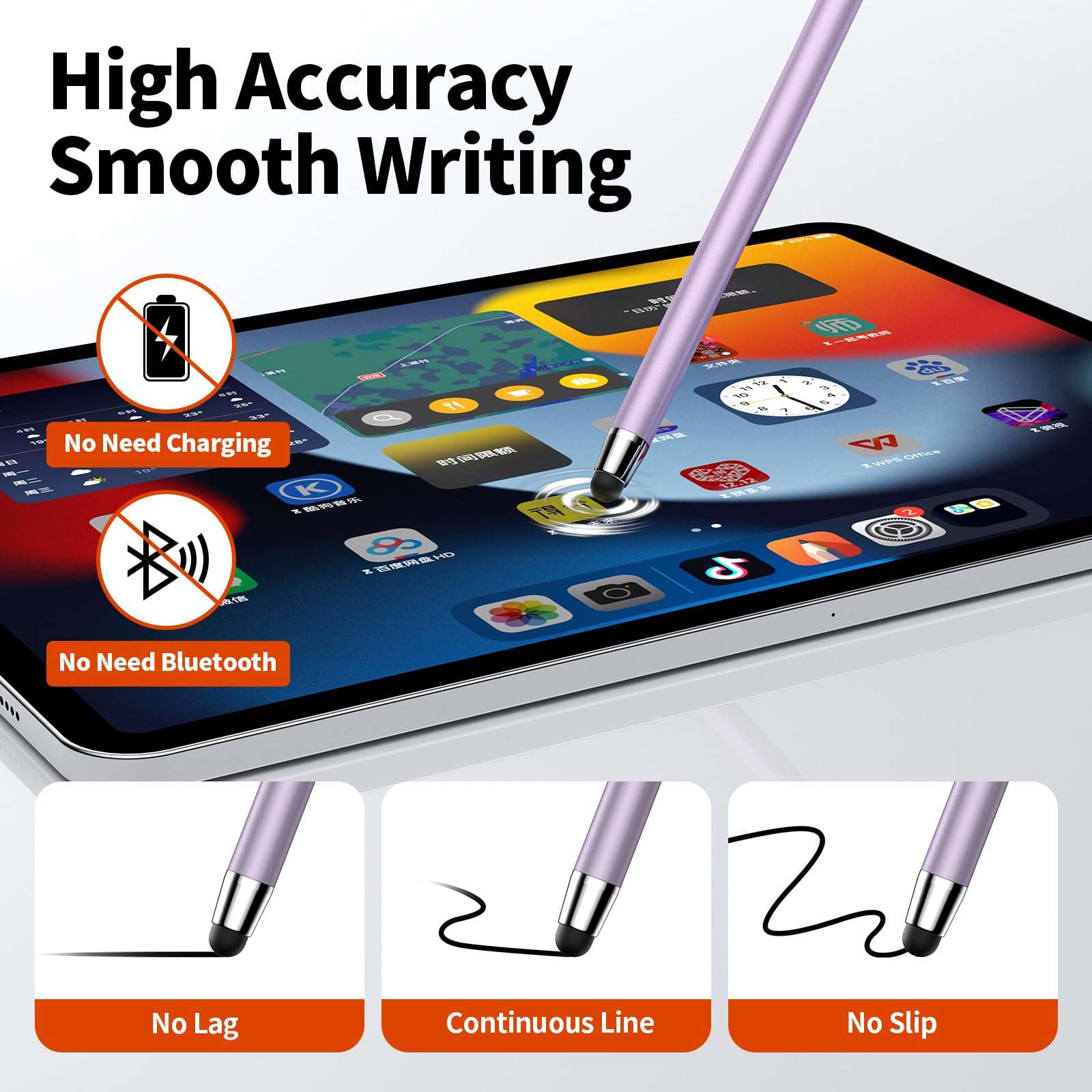 10 PCS Stylus,Stylus Pen for Touchscreen,Stylus 2-in-1 High Sensitivity & Precision Suitable for Touch Screens of iPhone/ipad/Android Tablets(10 Stylus Pen + 20 Tips) - Image 4
