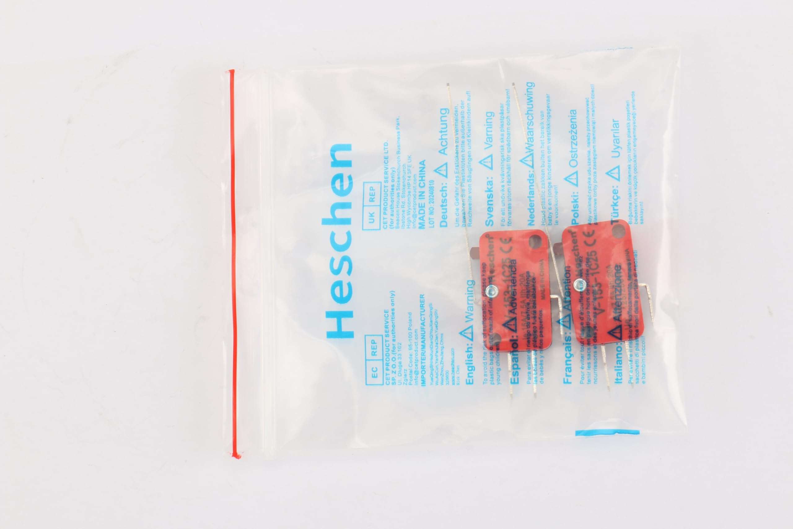 Heschen Micro Switch, V-153-1C25, SPDT, Long Hinge Lever, 20A 250VAC, 2 Pack - Image 10