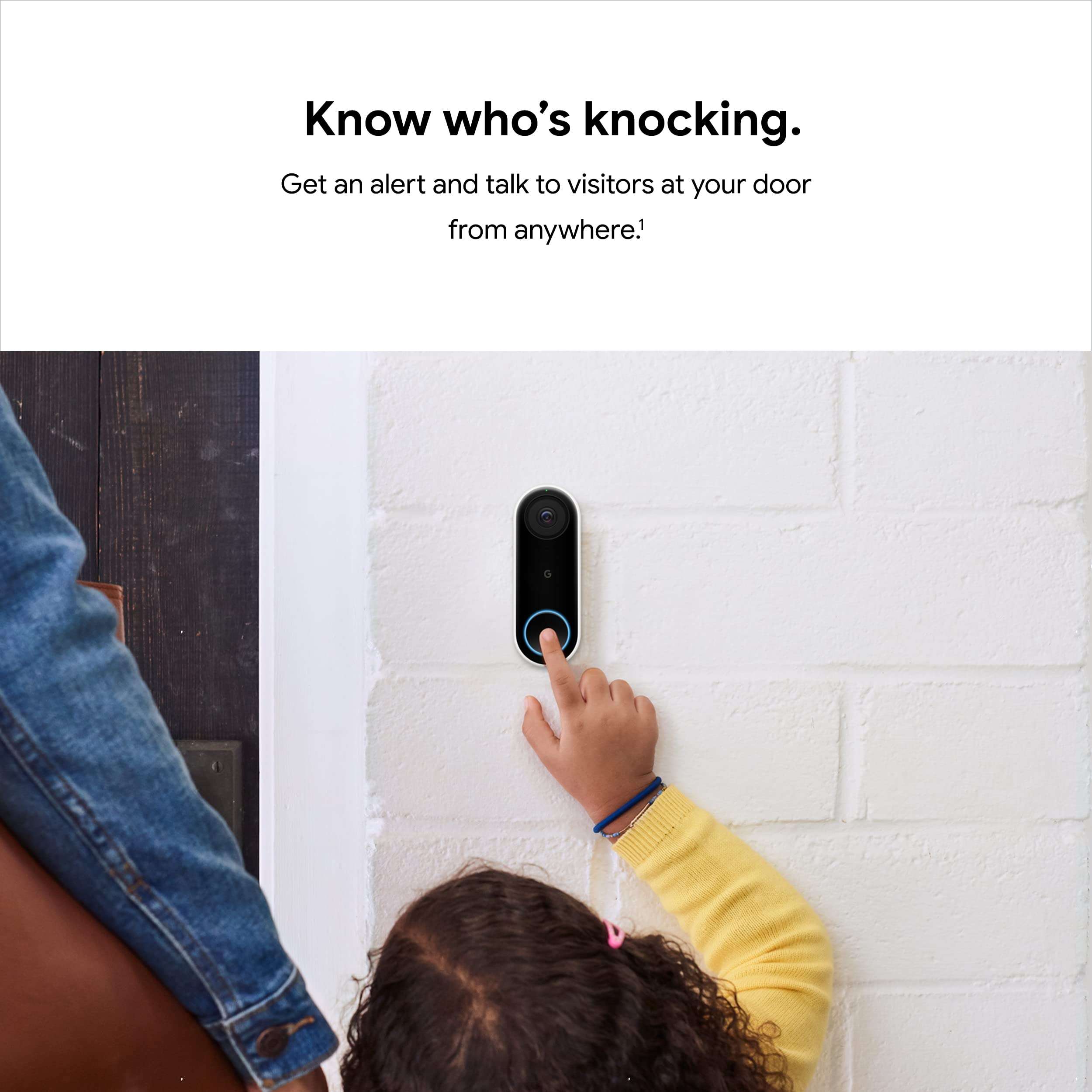 Google Nest Doorbell (Wired) - Formerly Nest Hello - Video Doorbell with 24/7 Streaming - Smart Doorbell Camera for Home with HDR Video, HD Talk and Listen, Night Vision, and Person Alerts - Image 3