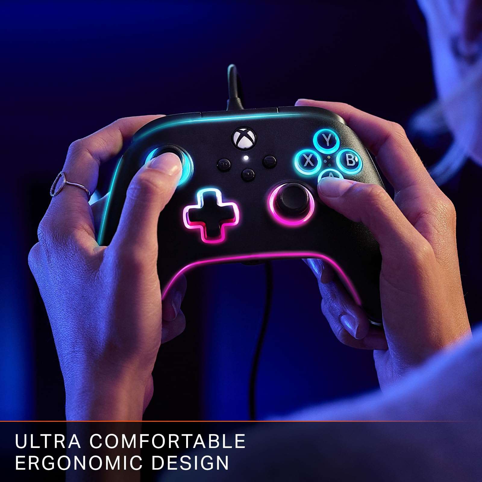 PowerA Advantage Wired Controller for Xbox Series X|S with Lumectra - Black, gamepad, wired video game controller, gaming controller, works with Xbox One and Windows 10/11, officially licensed - Image 6
