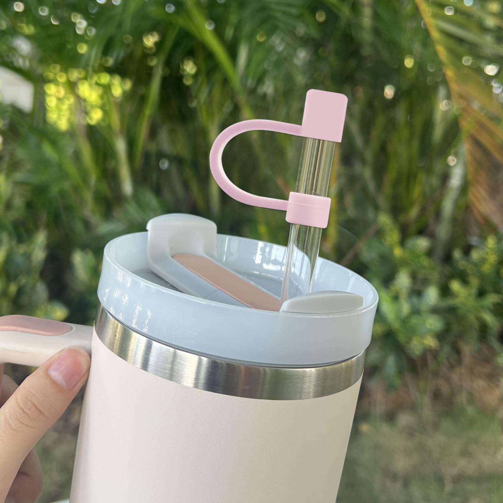 Velaco 5Pcs 0.4in/10mm Diameter Silicone Straw Covers Cap Compatible with Stanley 20 30&40 Oz Cup, Straw Toppers for Stanley 40 Oz Tumbler with Handle, Dust-Proof Straw Caps for Water Bottle - Image 3