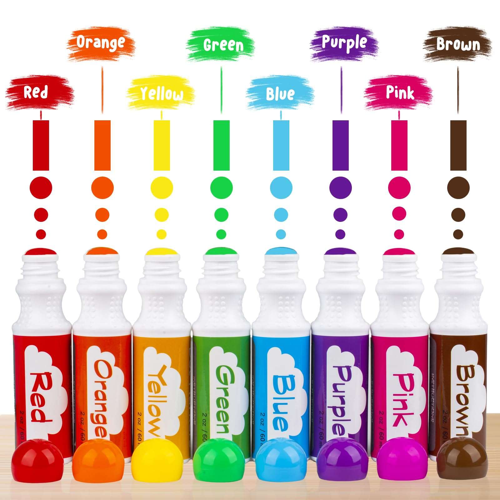 Dot Markers for Toddlers Kids Preschool, Bingo Daubers Washable Art Markers 8 Colors, Toddlers Arts and Crafts Supplies, Kids Painting Drawing Coloring Supplies, Dot Paint Craft Kit Preschool Learning - Image 3