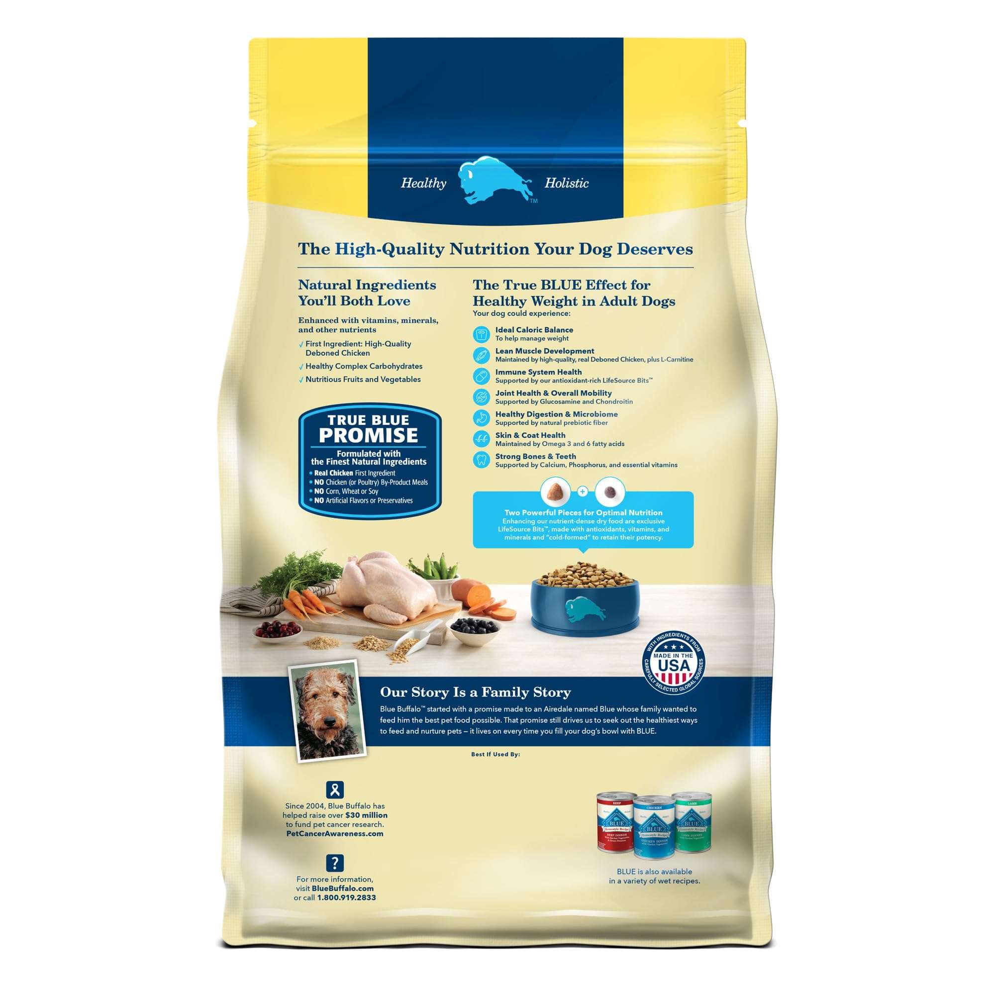Blue Buffalo Life Protection Formula Healthy Weight Adult Dry Dog Food, Supports an Ideal Weight, Made with Natural Ingredients, Chicken & Brown Rice Recipe, 30-lb Bag - Image 2