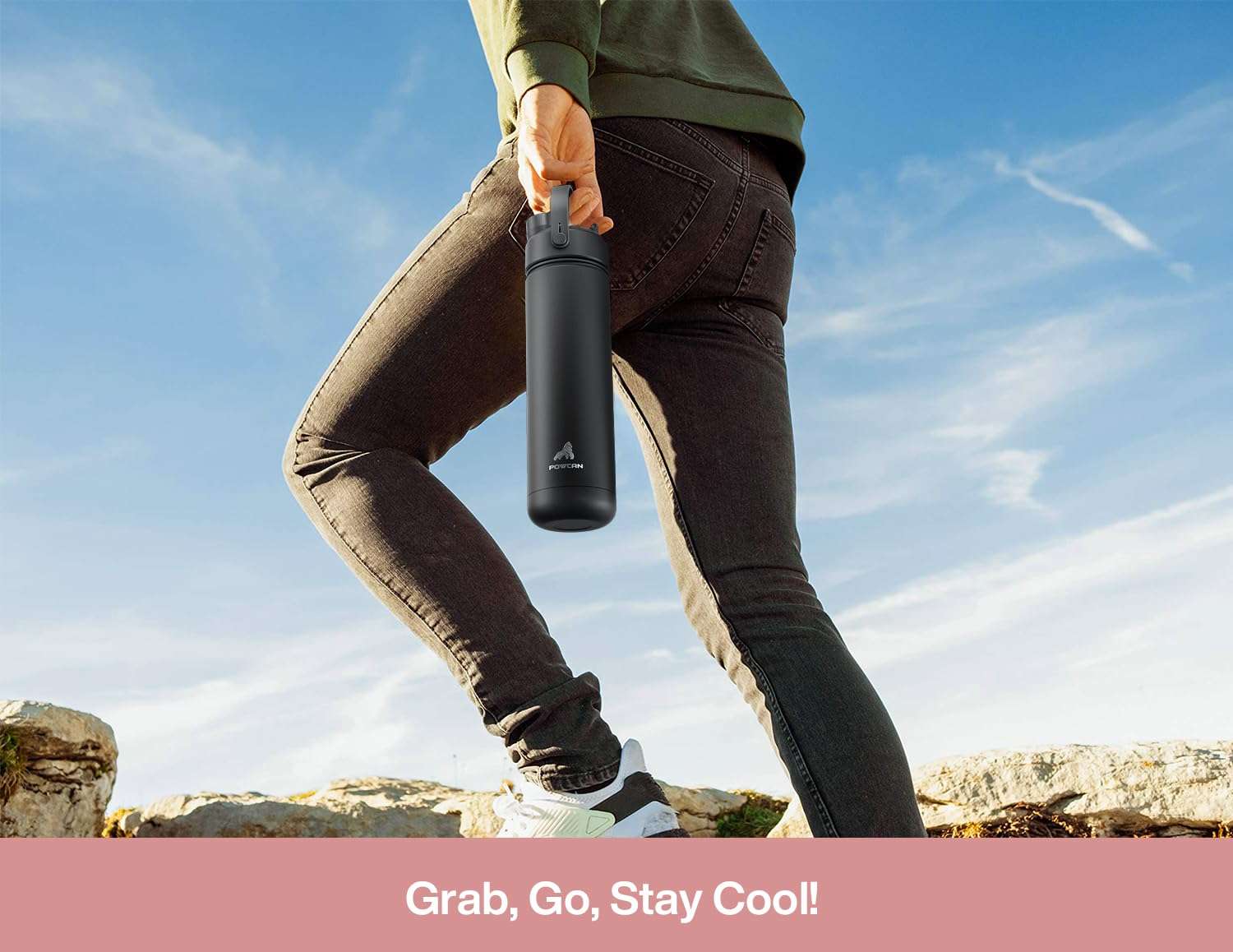 POWCAN 26 oz Insulated Water Bottle with 2-in-1 Straw and Spout Lid, Keep Cold 24H, Leak-Proof, Fits in Car Cup Holder, Stainless Steel Water Bottle for Sports, Travel, and School (Cotton Candy) - Image 8