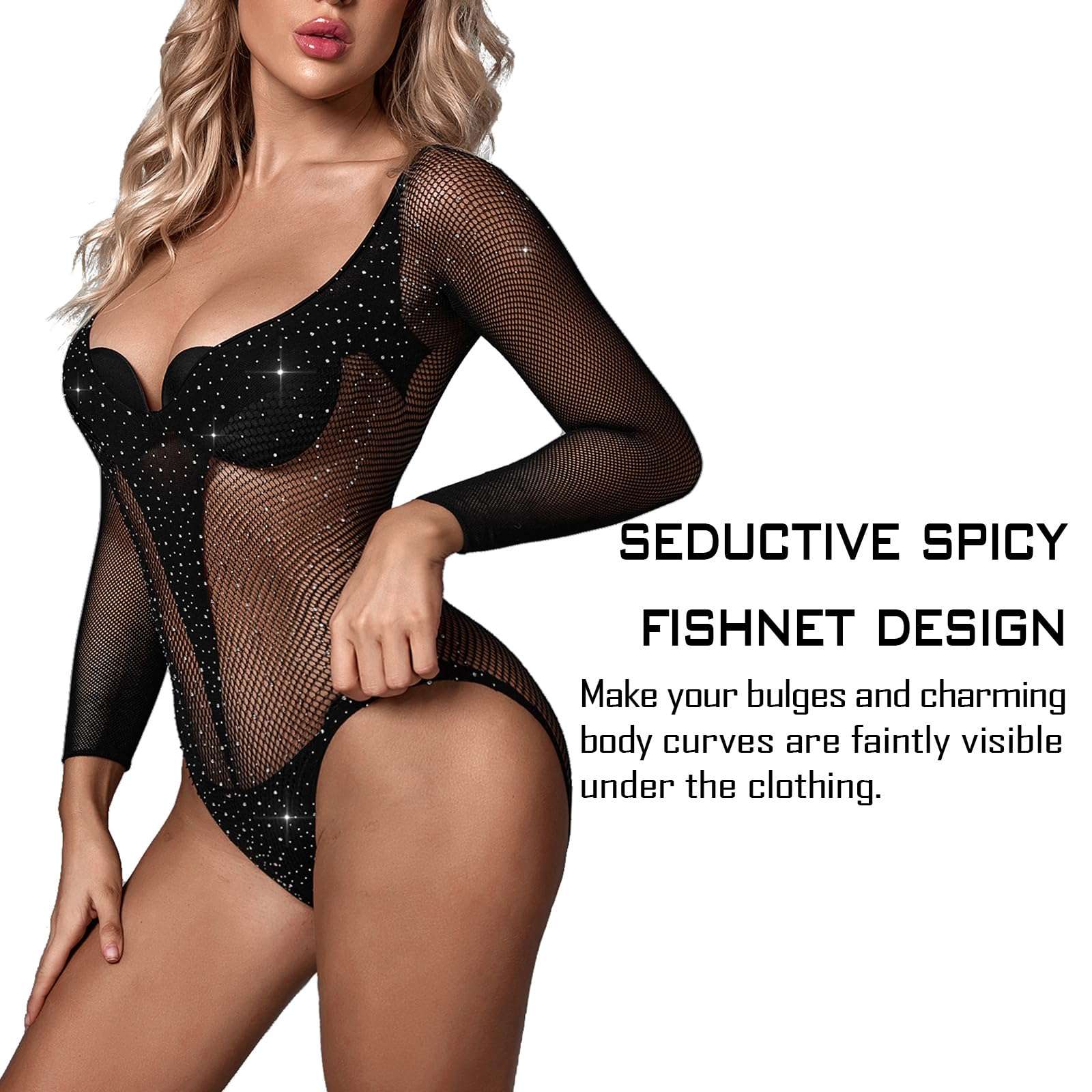 Famstar Sexy Lingerie for Women Naughty Fishnet Lingerie Set Bodysuit Outfits Teddy Babydoll Erotic Mesh Women’s Outfits - Image 4