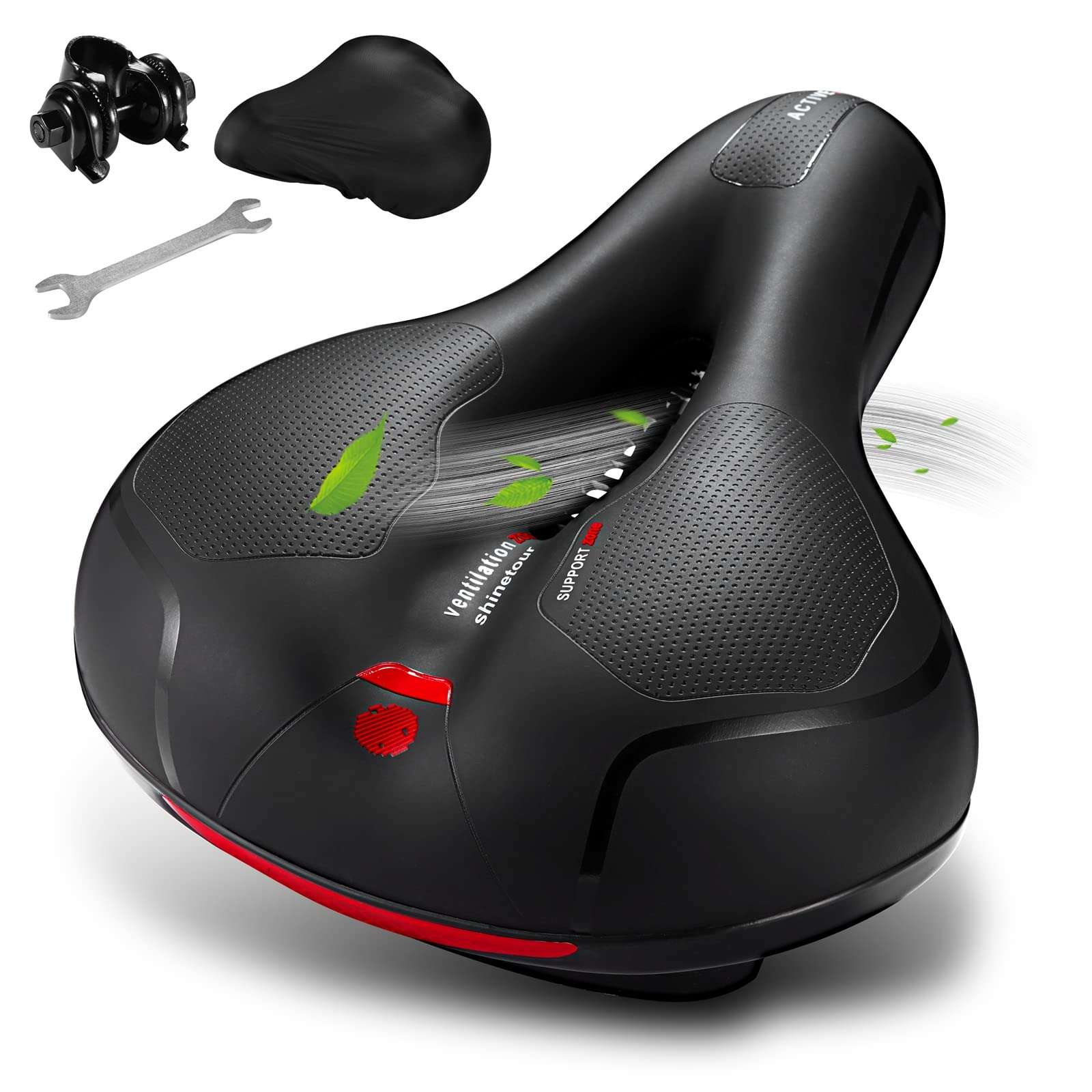 Comfortable Seat Cushion for Men Women with Dual Shock Absorbing Ball Memory Foam Waterproof Wide Bicycle Saddle Fit for Road Bikes - Image 1
