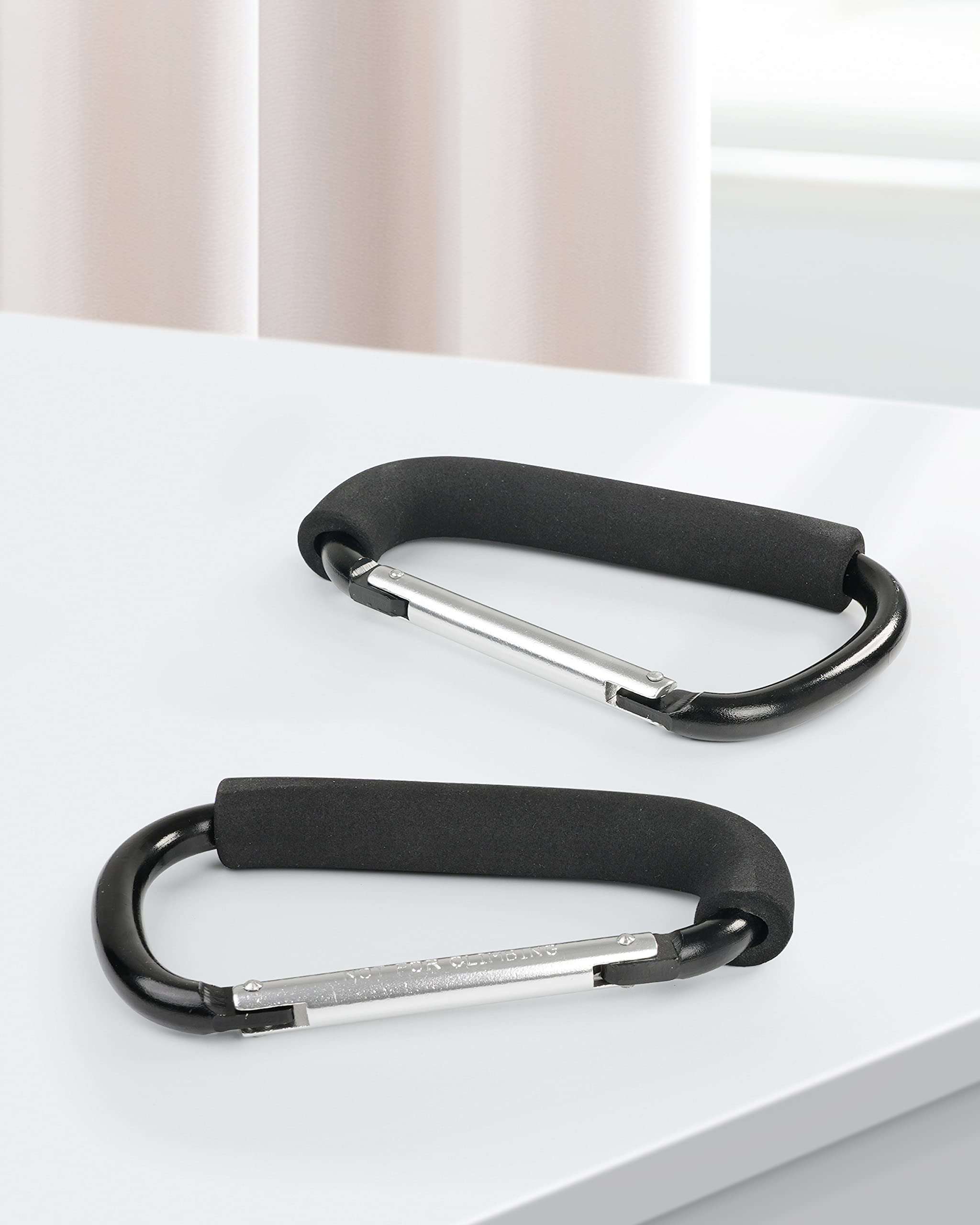 Stroller Hooks, 6.3" Large Stroller Clip, 2 Pack Stroller Hooks for Hanging Bags and Shopping, Stroller Accessories for Mommy, Large Carabiner - Image 7