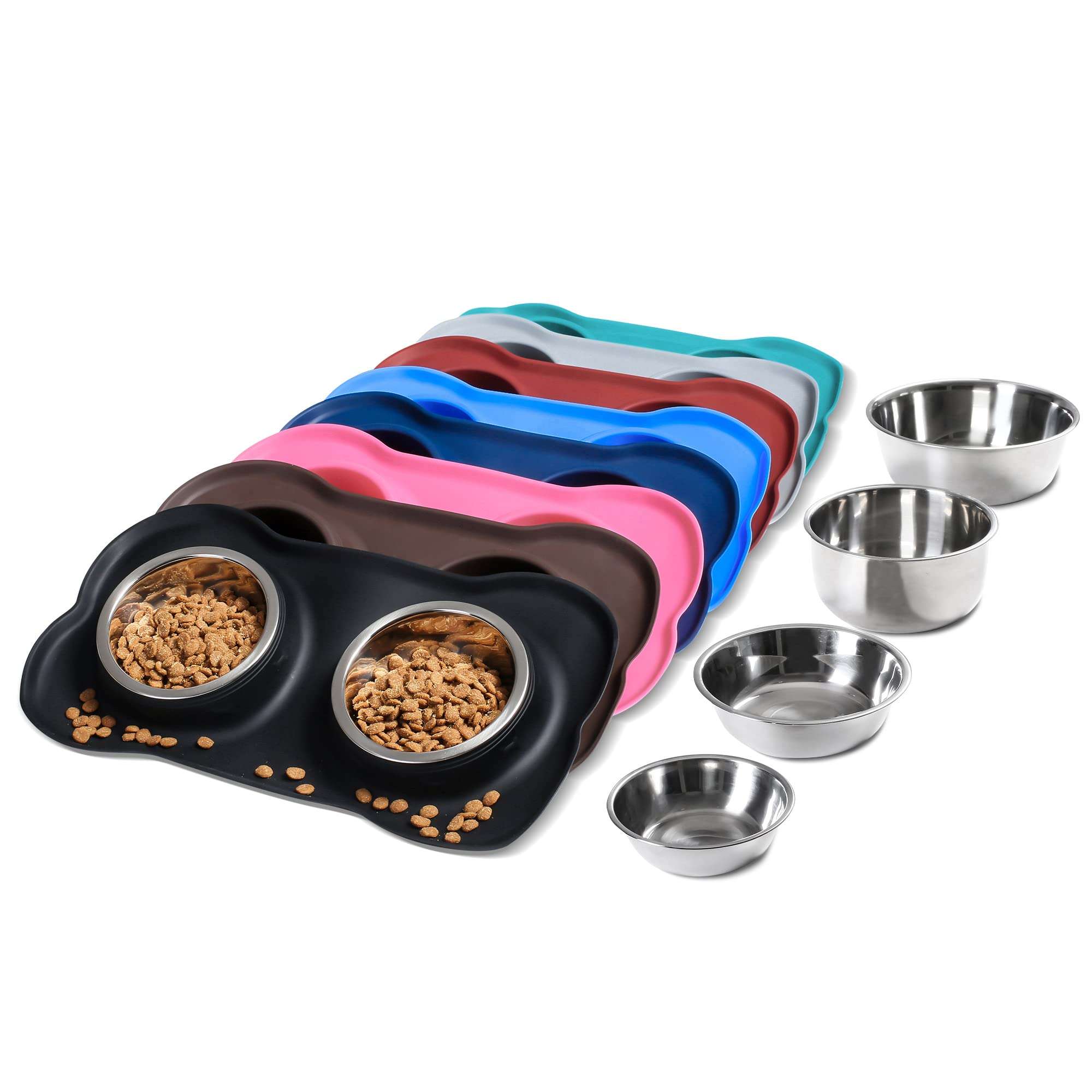 Hubulk Pet Dog Bowls 2 Stainless Steel Dog Bowl with No Spill Non-Skid Silicone Mat + Pet Food Scoop Water and Food Feeder Bowls for Feeding Small Medium Large Dogs Cats Puppies (S, Black) - Image 8