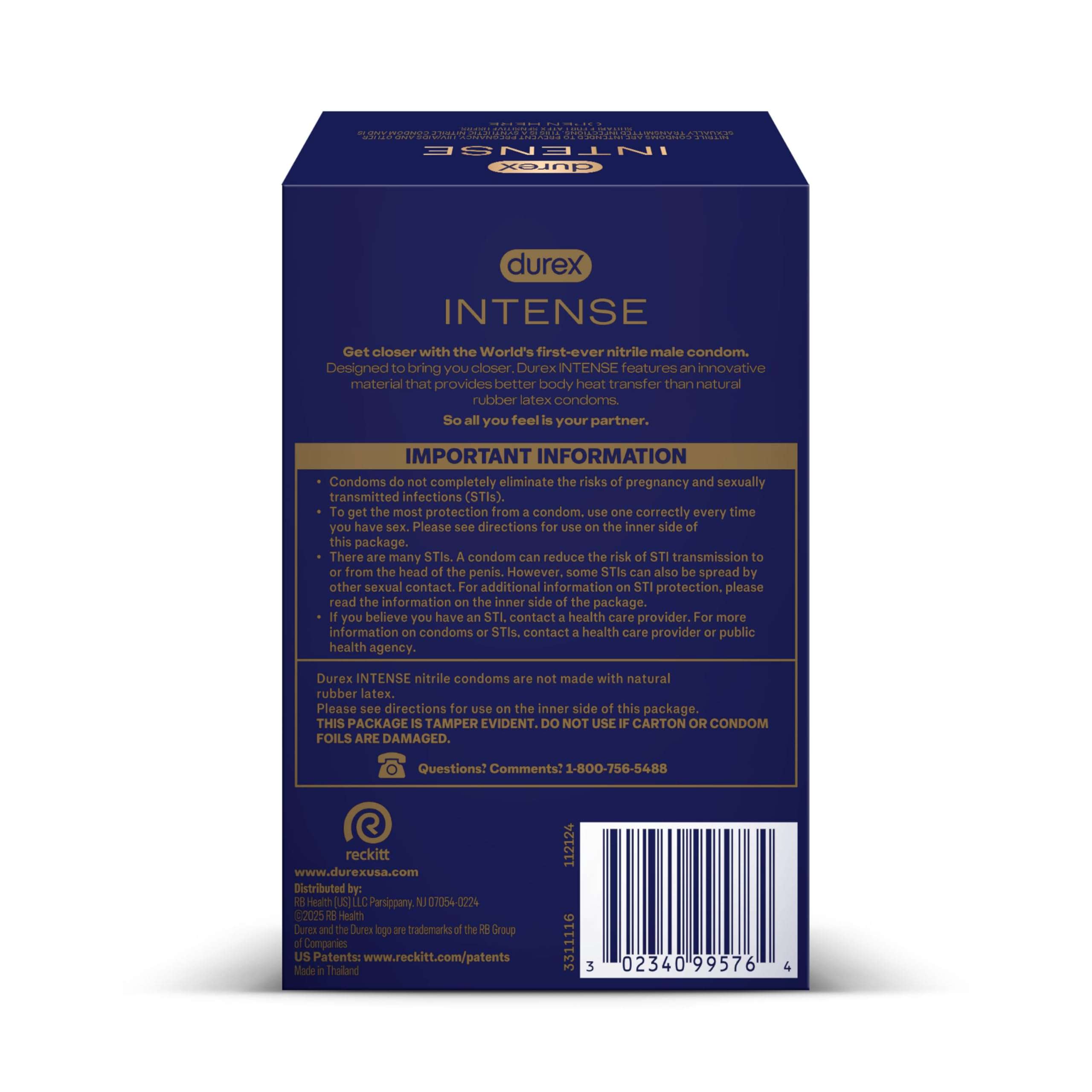Durex Intense Nitrile Condoms, Ultra Thin Premium Non Latex Condoms Lubricated with Silicone Lube, 24 ct - Image 10