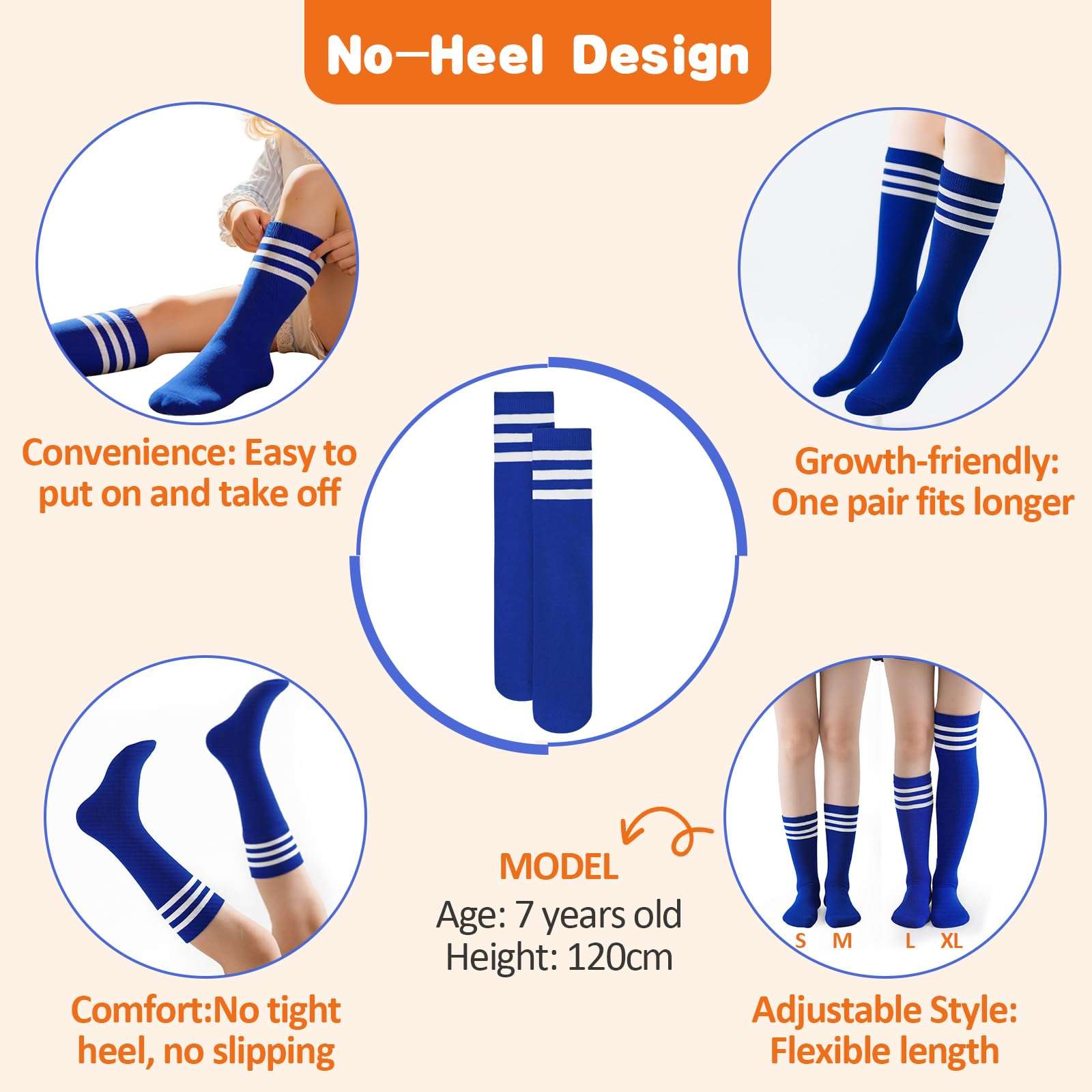 American Trends Toddler Kids Youth Soccer Socks-Long Knee High Socks for Boys Girls Baseball Softball Football 1-12 years - Image 5