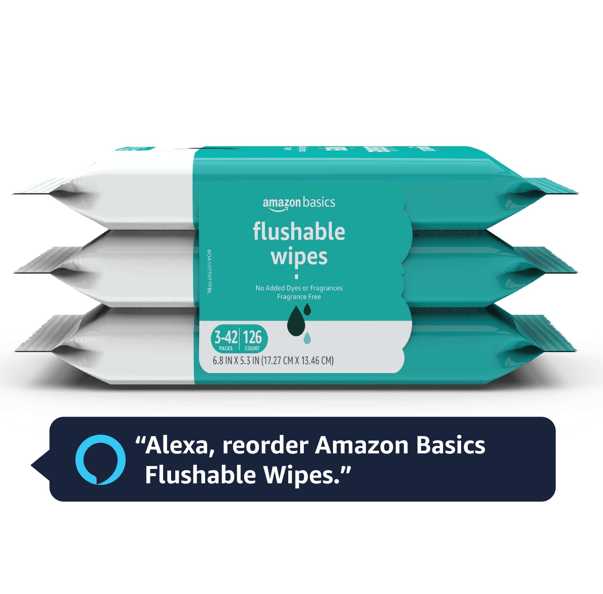 Amazon Basics Adult Wet Wipes Flushable Fragrance Free, 126 Count (3 Packs of 42) Packaging May Vary - Image 9