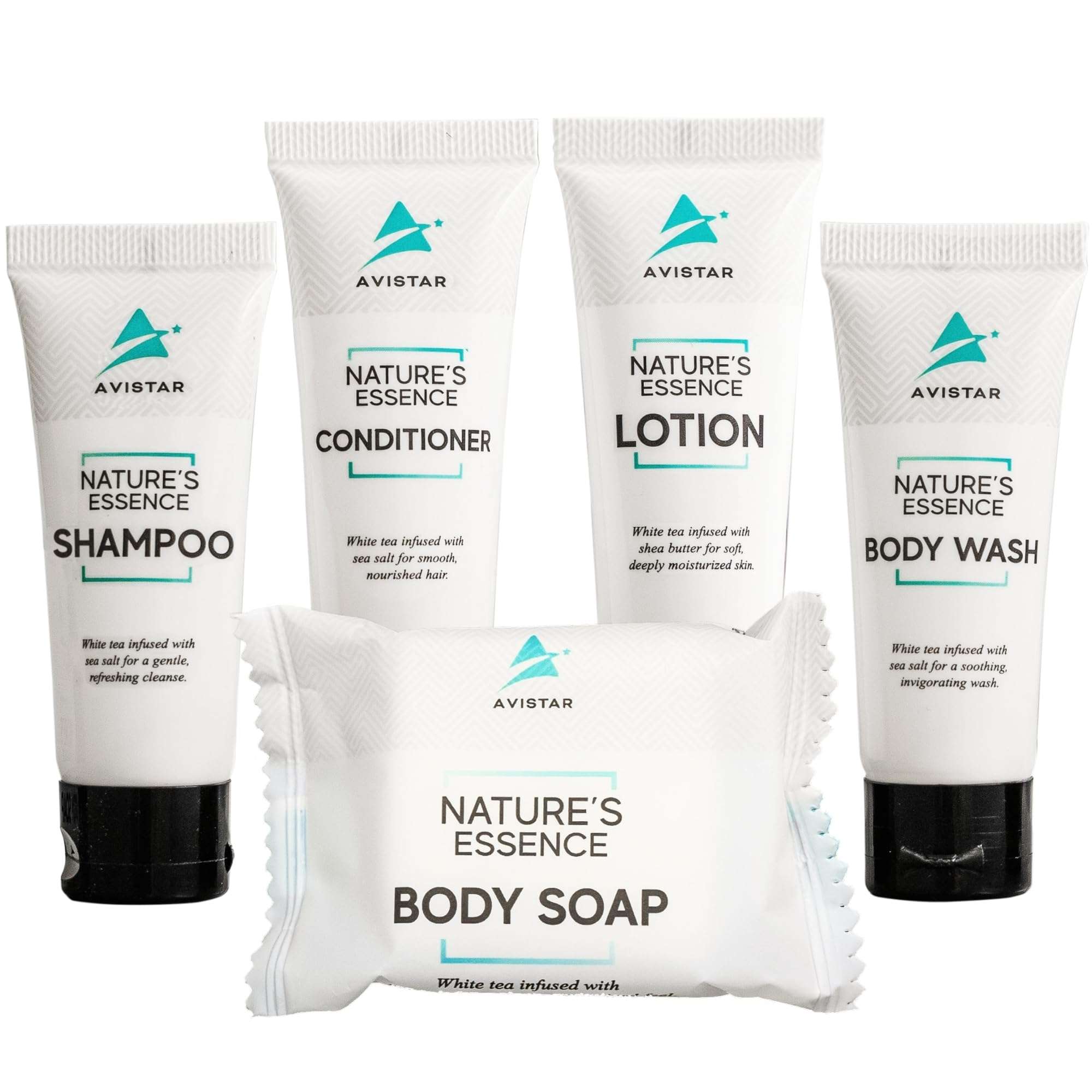 5 Piece Hotel Soap & Bulk Toiletries - Travel Essentials for Hosts & Guests - Hotel Shampoo & Conditioner Supplies for Guest, Hotel Toiletries Bulk Set, Mini Bulk Travel Size Toiletries, Air BnB - Image 1