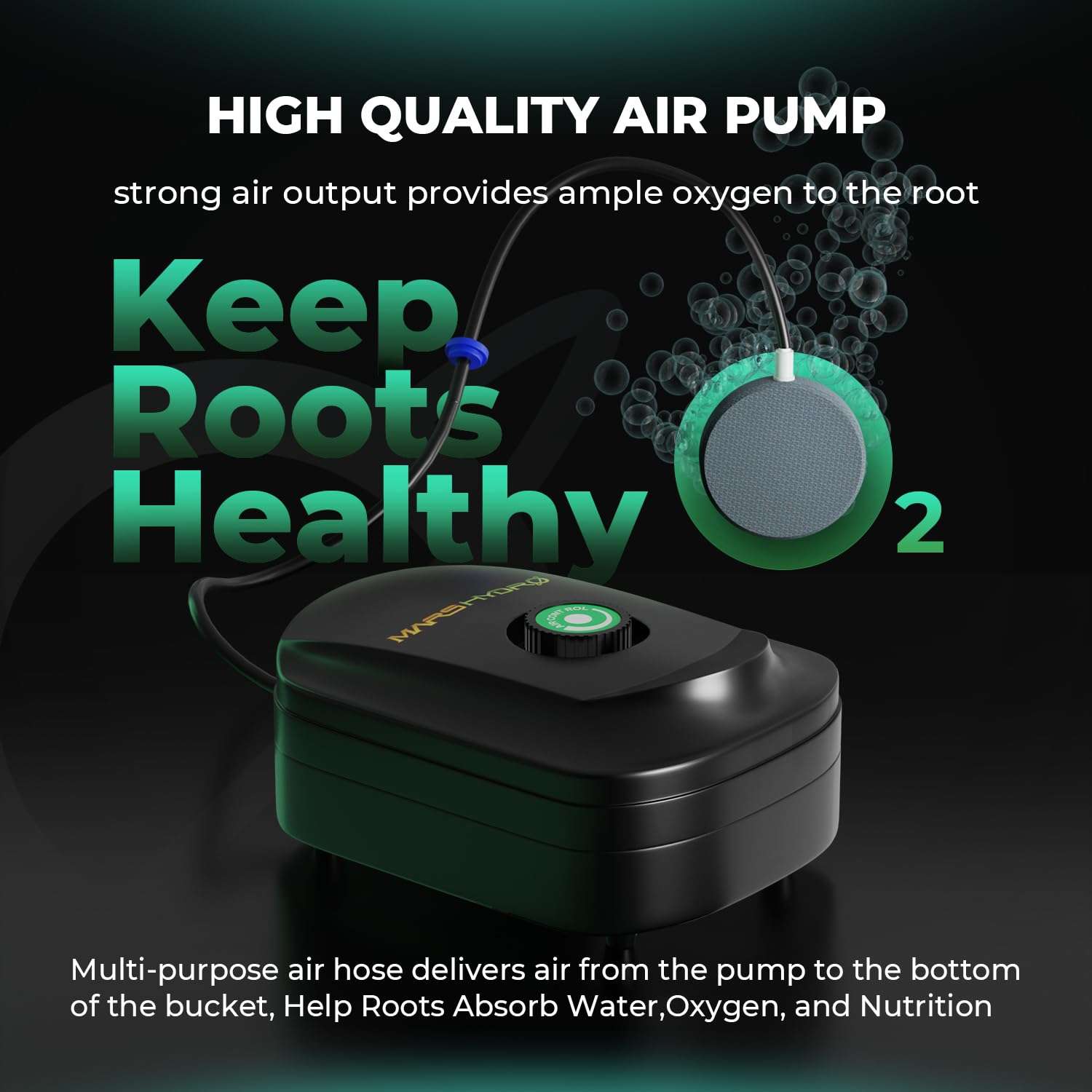 Mars Hydro DWC Hydroponics Grow System 5 Gallon Deep Water Culture with 8W Air Pump, Multi-Purpose Air Hose, Air Stone, 2 Buckets and Top Drip Kit - Image 3