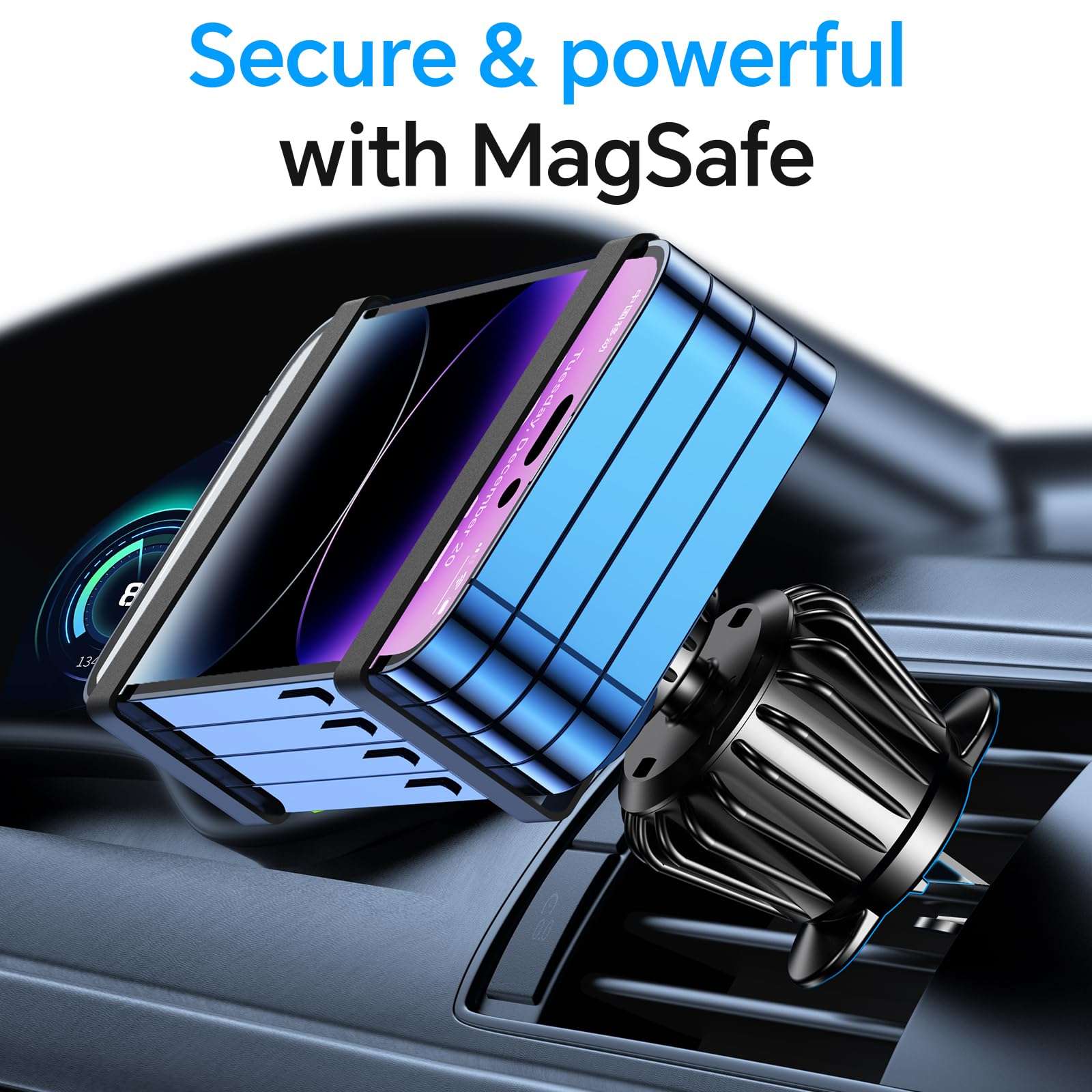 Kaistyle for Magsafe Car Mount【20 Strong Magnets】 Magnetic Phone Holder for Car Phone Holder Mount Dash Cell Phone Holders for Your Car Accessories for Women Men for iPhone 17 Pro Max 16 15 14 13 12 - Image 9