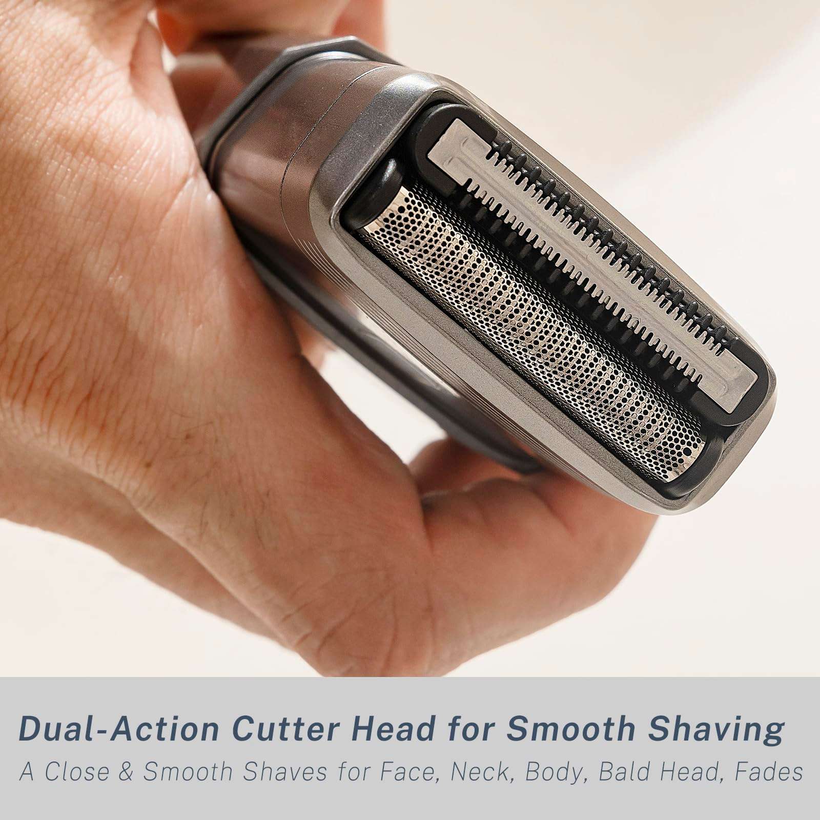 Travel Electric Razor for Men Face - Compact Mini Electric Foil Shavers for Mens Bald Head - Small Portable Facial Shavers IPX7 Waterproof Wet and Dry, Dual-Action Blades and USB-C Rechargeable - Image 7