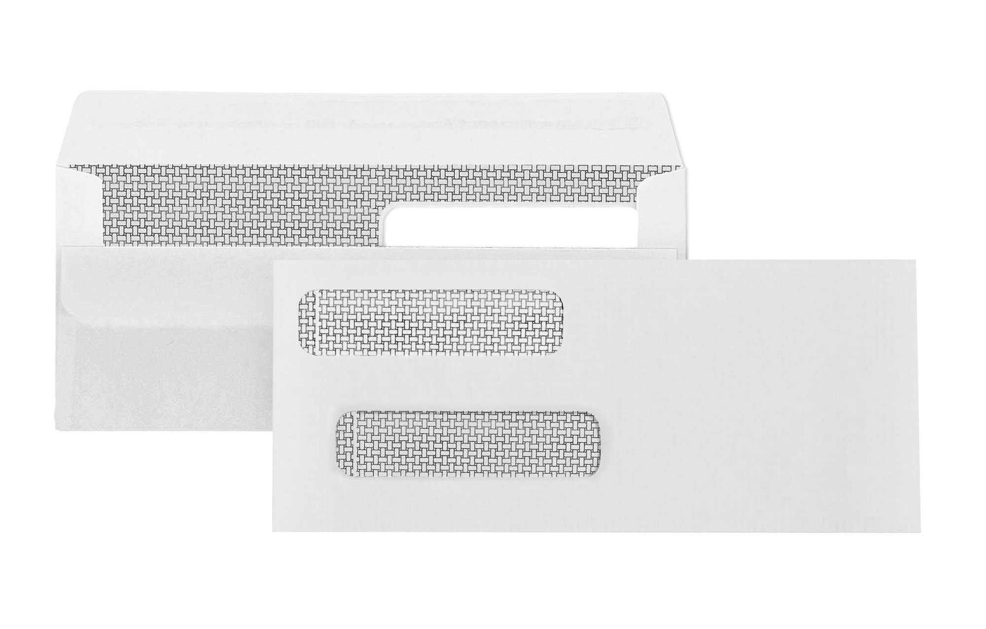 500 No. 8 Flip and Seal Double Window Security Check Envelopes - Designed for Quickbooks Printed Checks - Number 8 Size 3 5/8 Inch x 8 11/16 Inch - Image 1