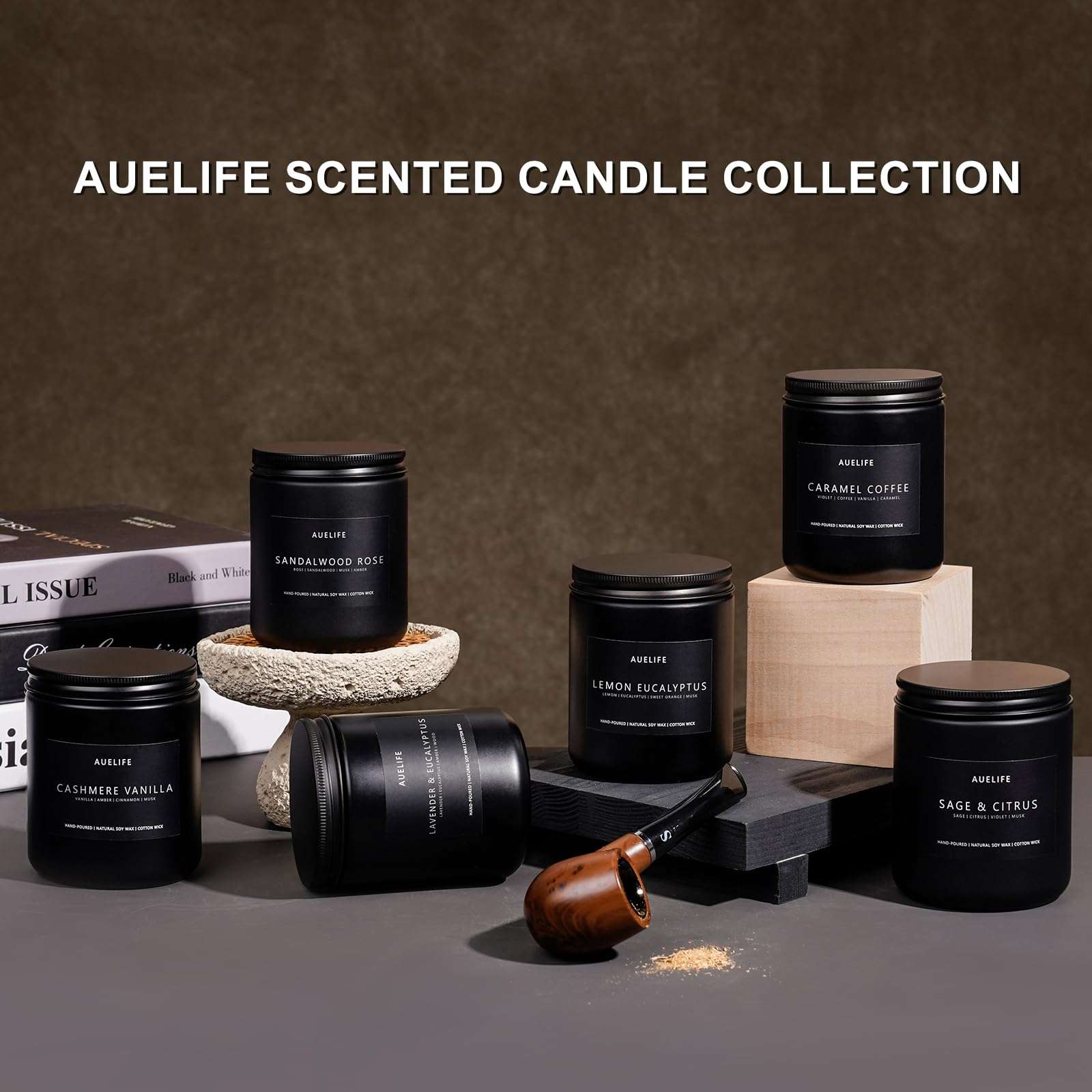 Scented Candles Set | Men Candle Set, Scented Candles for Home, Gifts for Men Aromatherapy Gift Set - 4 Pack Manly Gifts for Dad Fathers Day, Soy Candle of Leather/Smoke & Vanilla/Oak/Lavender - Image 7