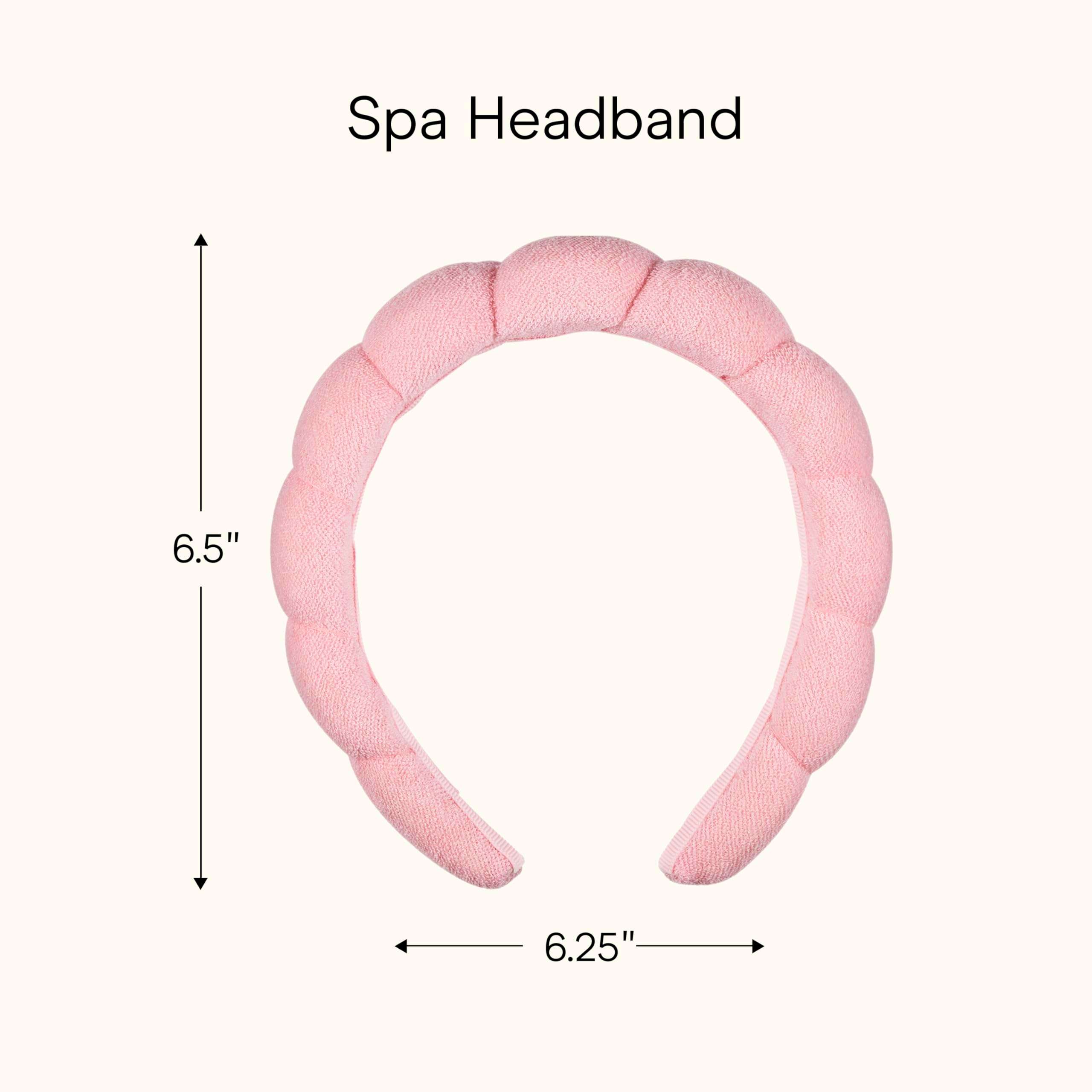 Conair Spa Makeup and Face Washing Headband, Pink Bubble Design, 1 Count, Ultra-Absorbent Microfiber Headband for Washing Face, Soft Terry Cloth, No-Squeeze, No-Pull Band Gentle on Hair and Head - Image 6