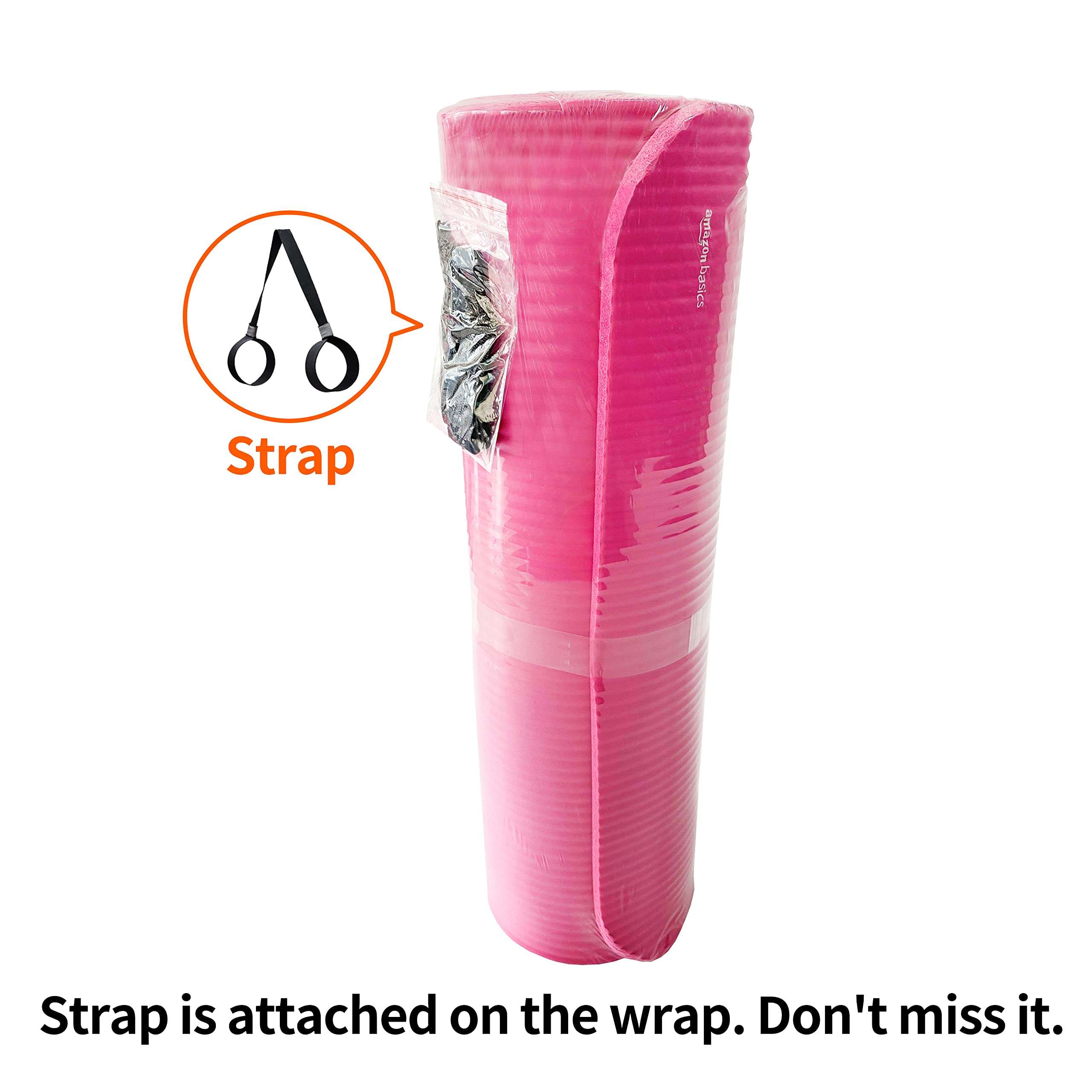 Amazon Basics 1/2 Inch Extra Thick Exercise Yoga Mat with Carrying Strap, Cushioned Support, for Fitness and Gym Workouts - Image 8