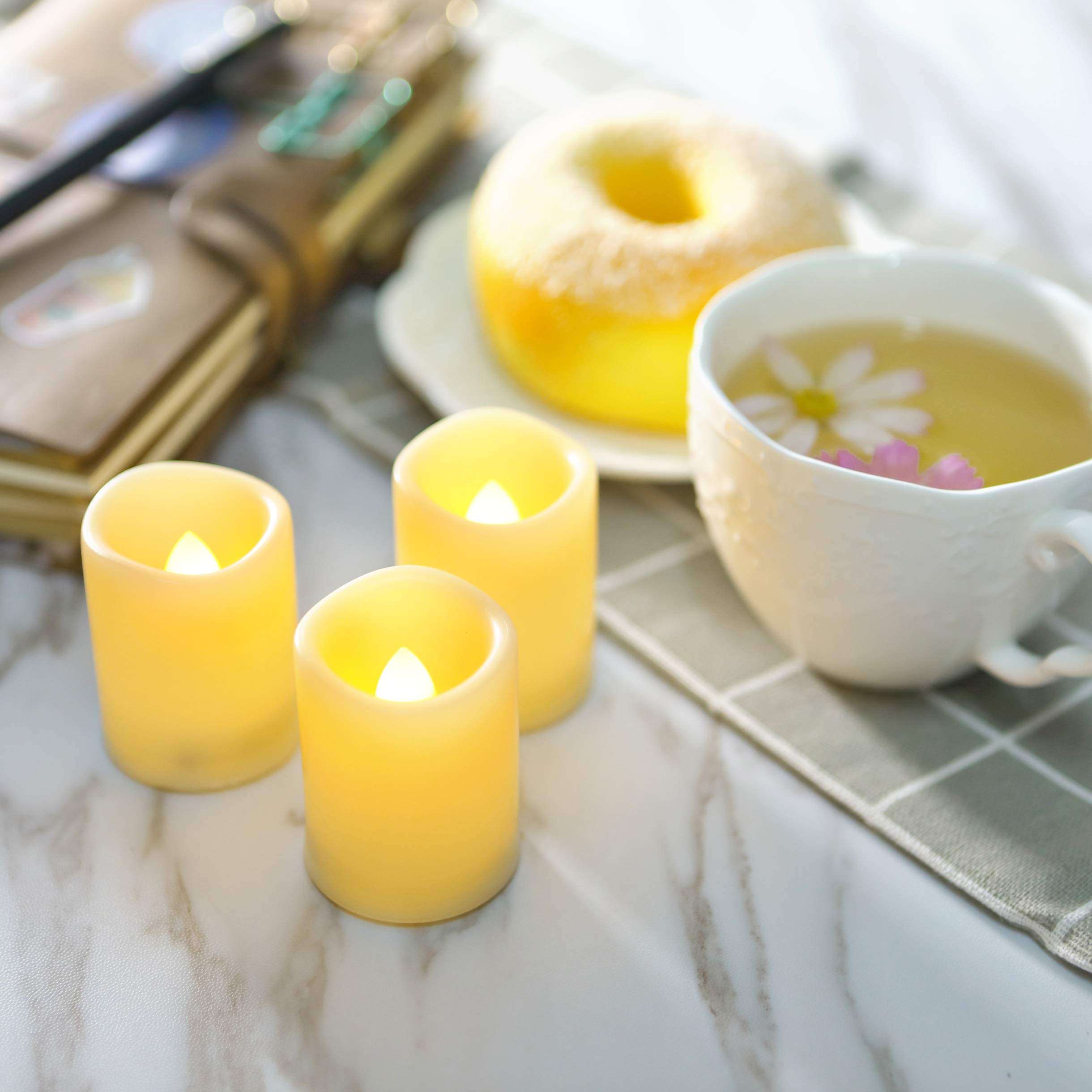36 Pack Flameless Battery Operated LED Votive Candles Flickering Electric Fake Tea Lights Candle Bulk Set for Christmas Home Party Decorations Wedding Supplies 1.5x2 inch Batteries Included - Image 5