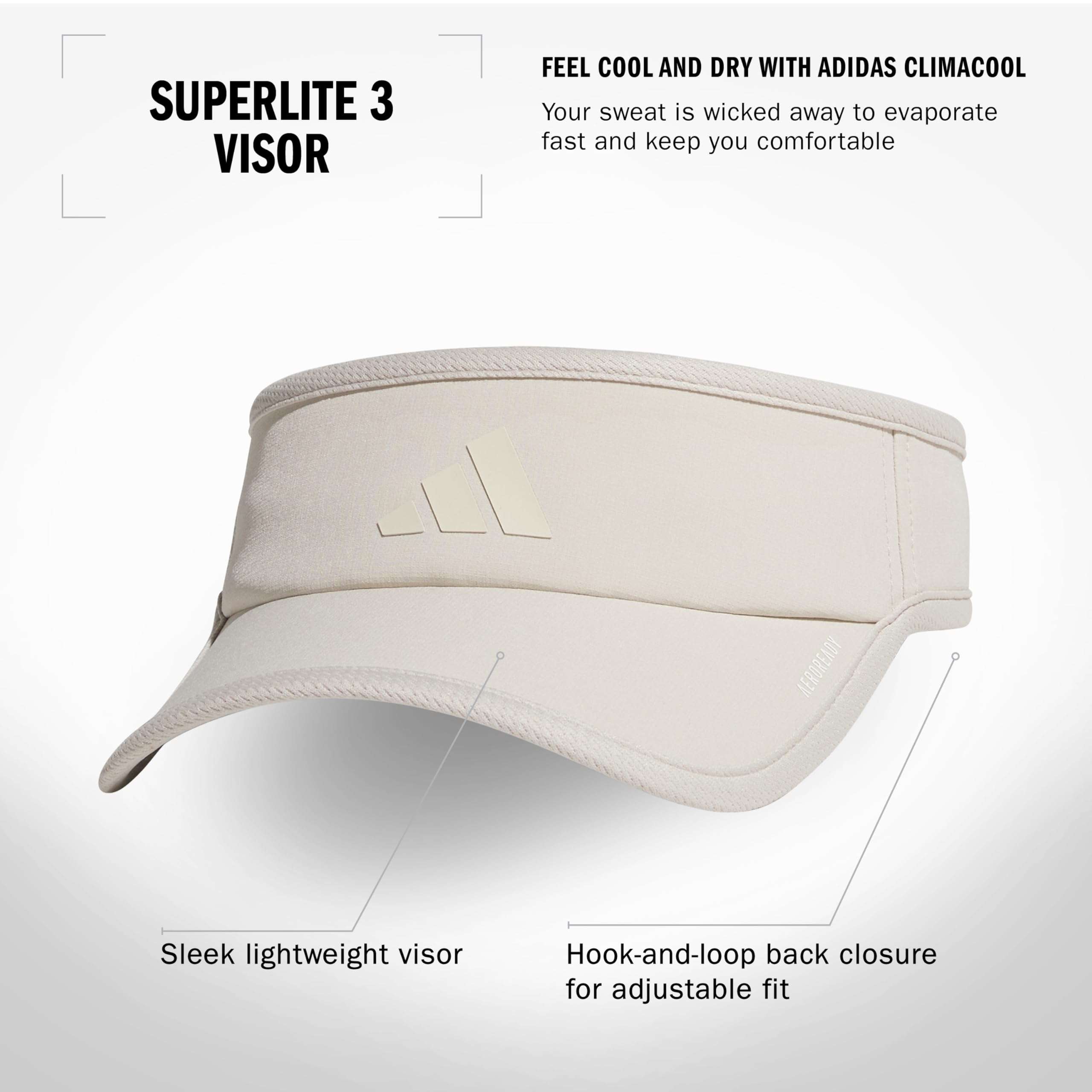 adidas Womens Superlite Visor – Lightweight Athletic Sport Hat for Workouts - Image 2
