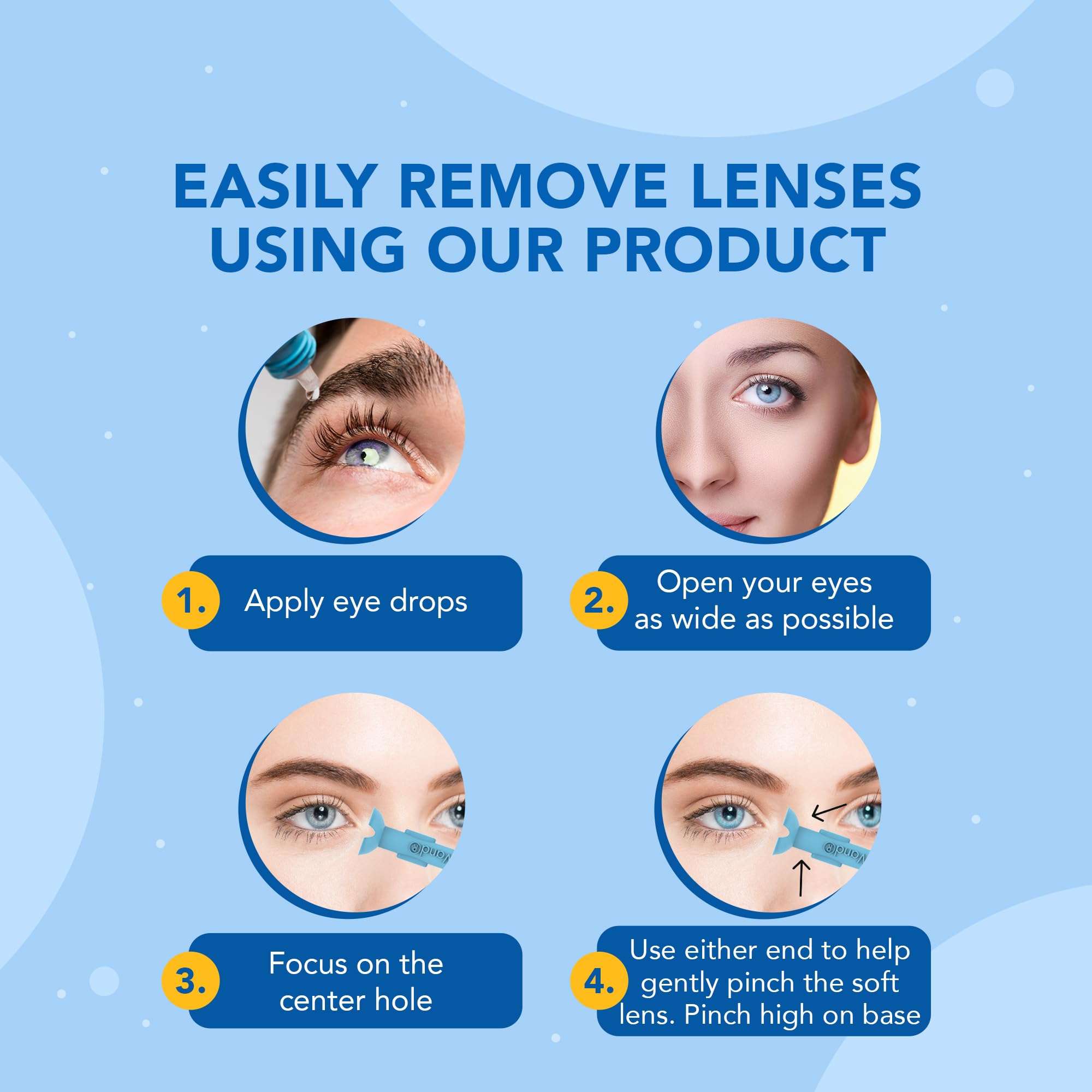 OptiWand - Portable Soft Contact Lens Removal & Insertion Tool - Silicone Rubber Eye Lens Inserter & Remover Device with Pincher End & Finger Grips - Safe & Easy to Use, Travel Size – 1.75" - Image 4