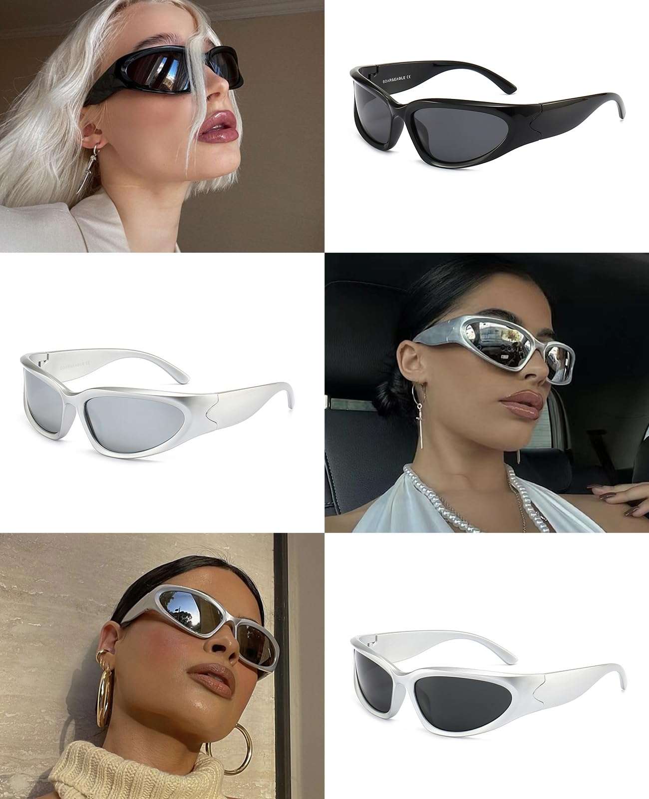 SOAR&EAGLE Y2K 3Pack Polarized sunglasses Wrap Around Men's Women's sunglasses Fashion Sport Shades Sun Glasses - Image 3