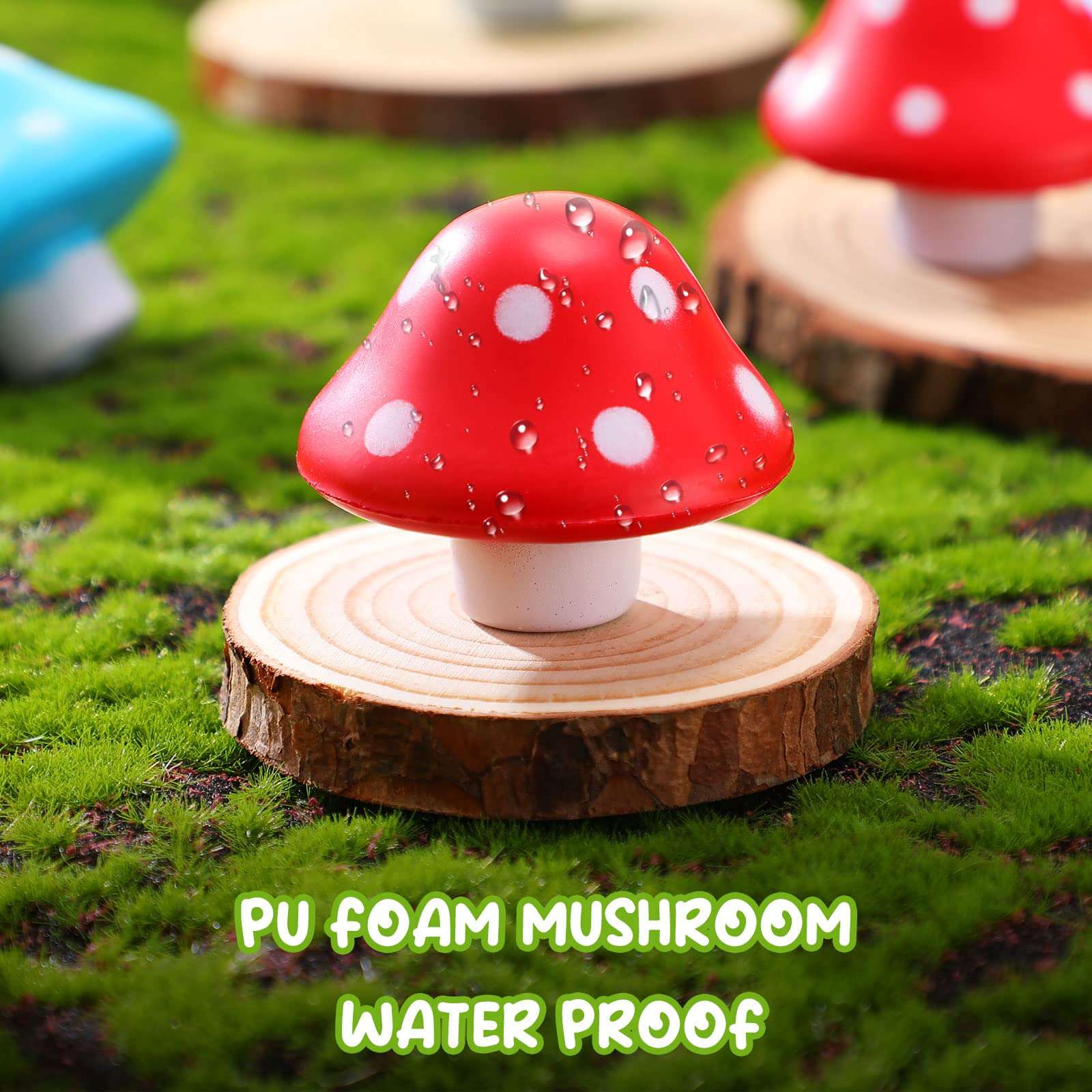Jerify 20 Pcs Mini Mushroom Stress Balls Toys Mushroom Party Favors 1.57 Inch PU Foam Stretchy Stress Relief Fidget Toys Bulk for Festival Trinkets Adults Anxiety Relaxing - Image 2
