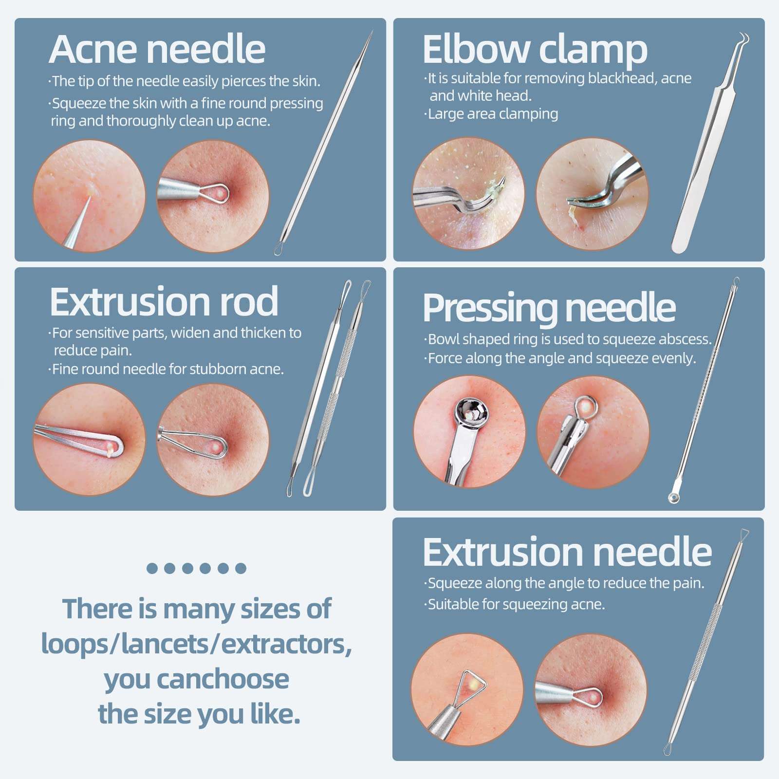 JPNK Blackhead Remover Comedone Extractor Acne Removal Kit.. - Image 3