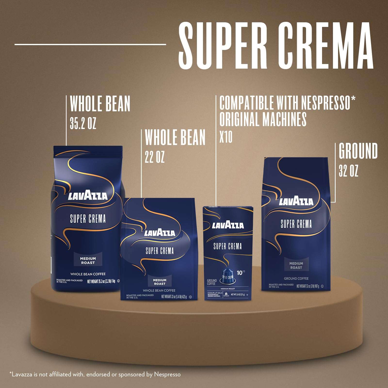 Lavazza Super Crema Whole Bean Coffee, Medium Espresso Roast, Arabica and Robusta Blend, 2.2 lb Bag, Package May Vary (Pack of 1) - Image 8