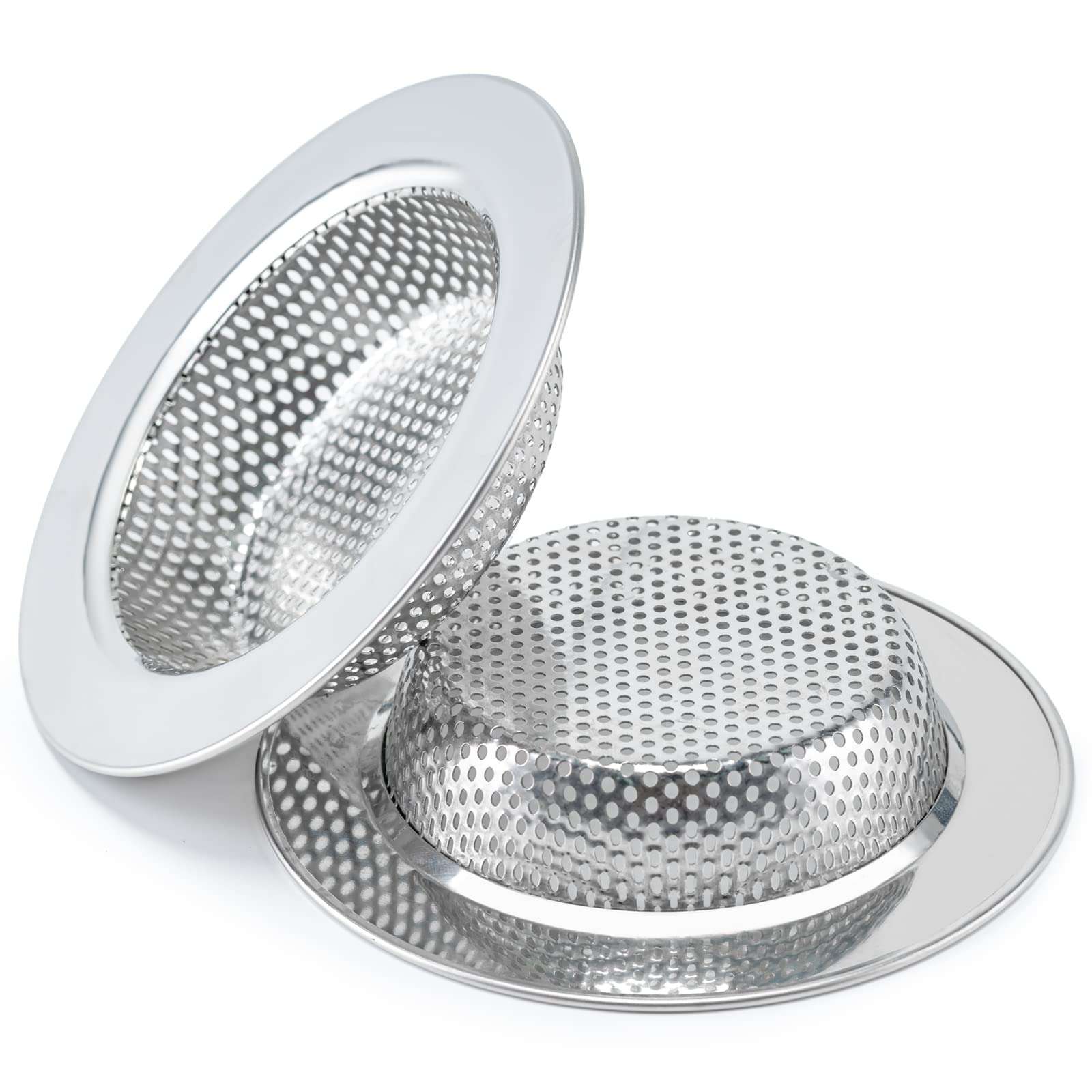 Honmein 2 Pcs Sink Strainer for Most Kitchen Sink Drain Basket, Upgraded Double-Layer Safe Design Kitchen Sink Strainer (Outer Diameter 4.5 Inch) - Image 1