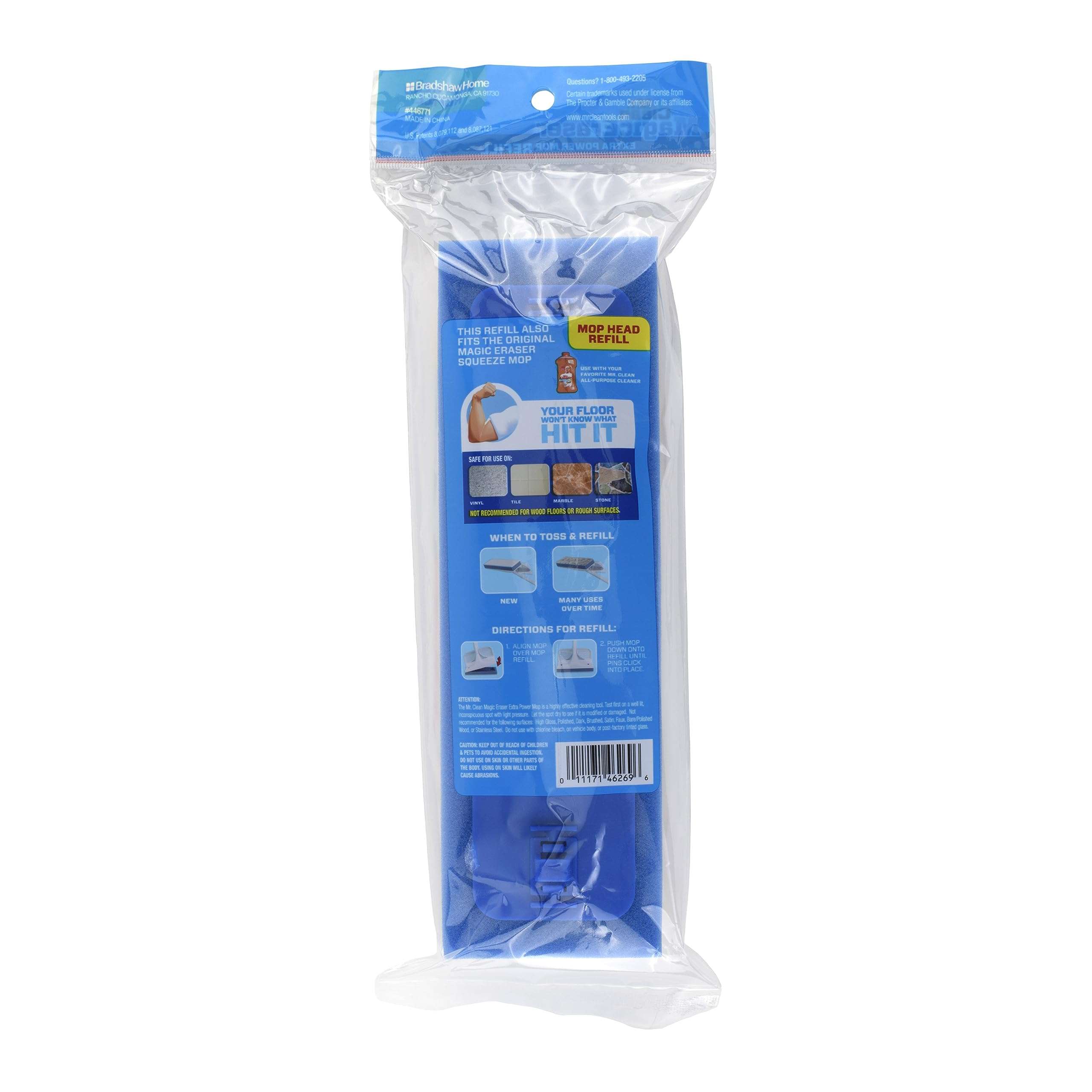 Mr. Clean Magic Eraser Extra Power Floor Mop Refill Head, White/Blue - Image 6