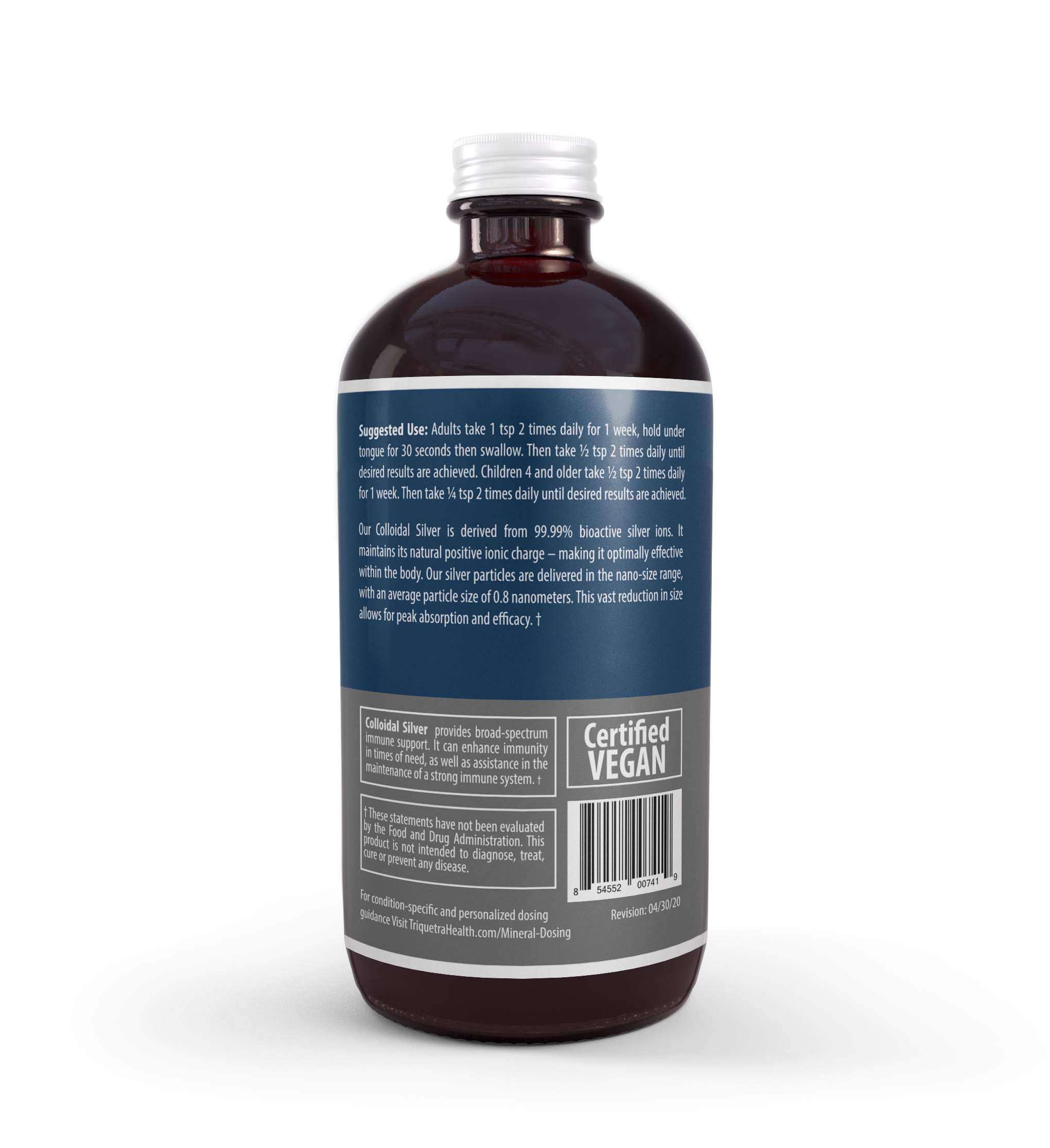 Bioactive Colloidal Silver - 8 oz, Glass Bottle, Vegan, Safe Doses with Highest Effectiveness - Nano Ions, 30 PPM - Immune Support (48 Servings) - Image 8