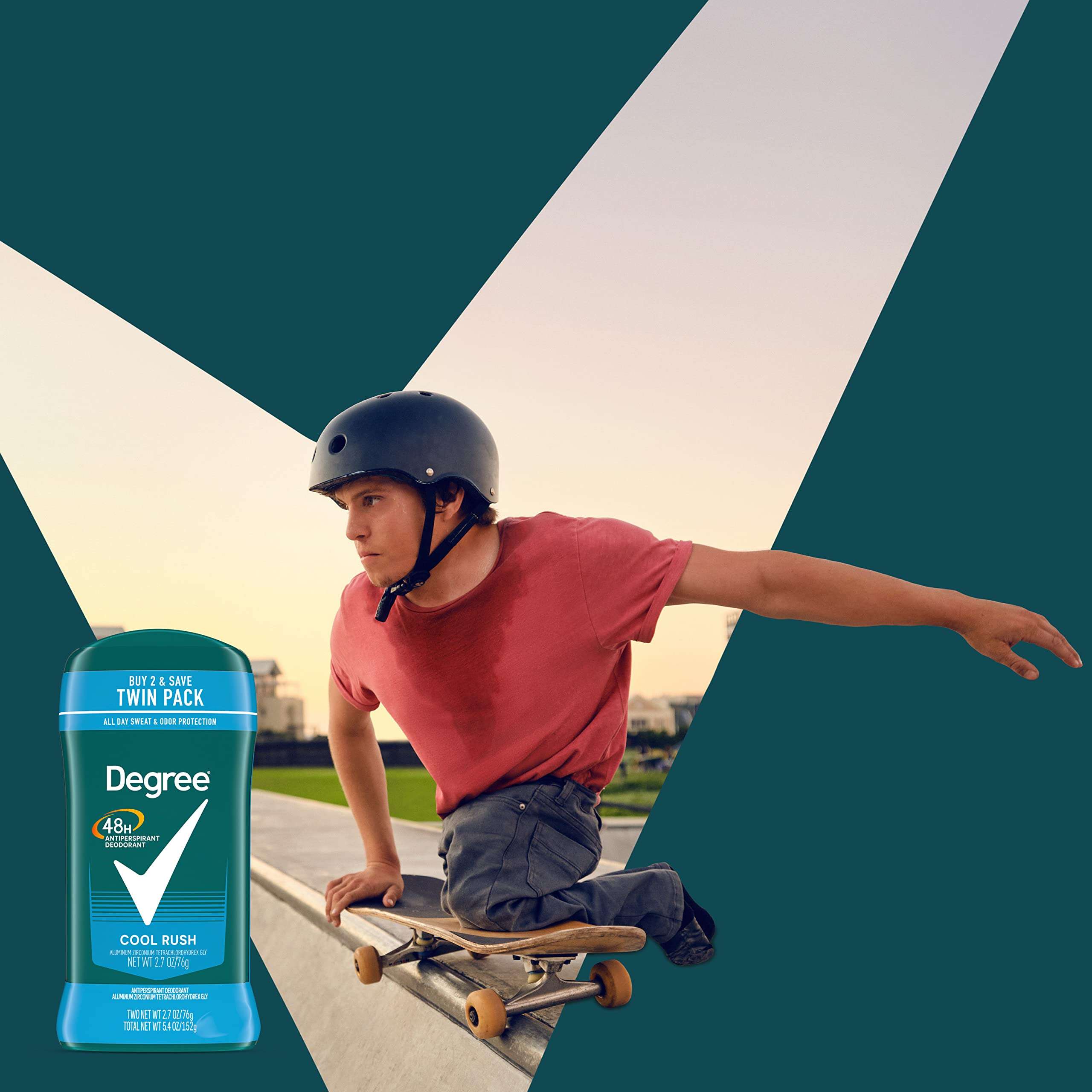 Degree Men Original Antiperspirant Deodorant Cool Rush Twin Pack 48-Hour Sweat & Odor Protection Antiperspirant For Men 2.7 oz - Image 4