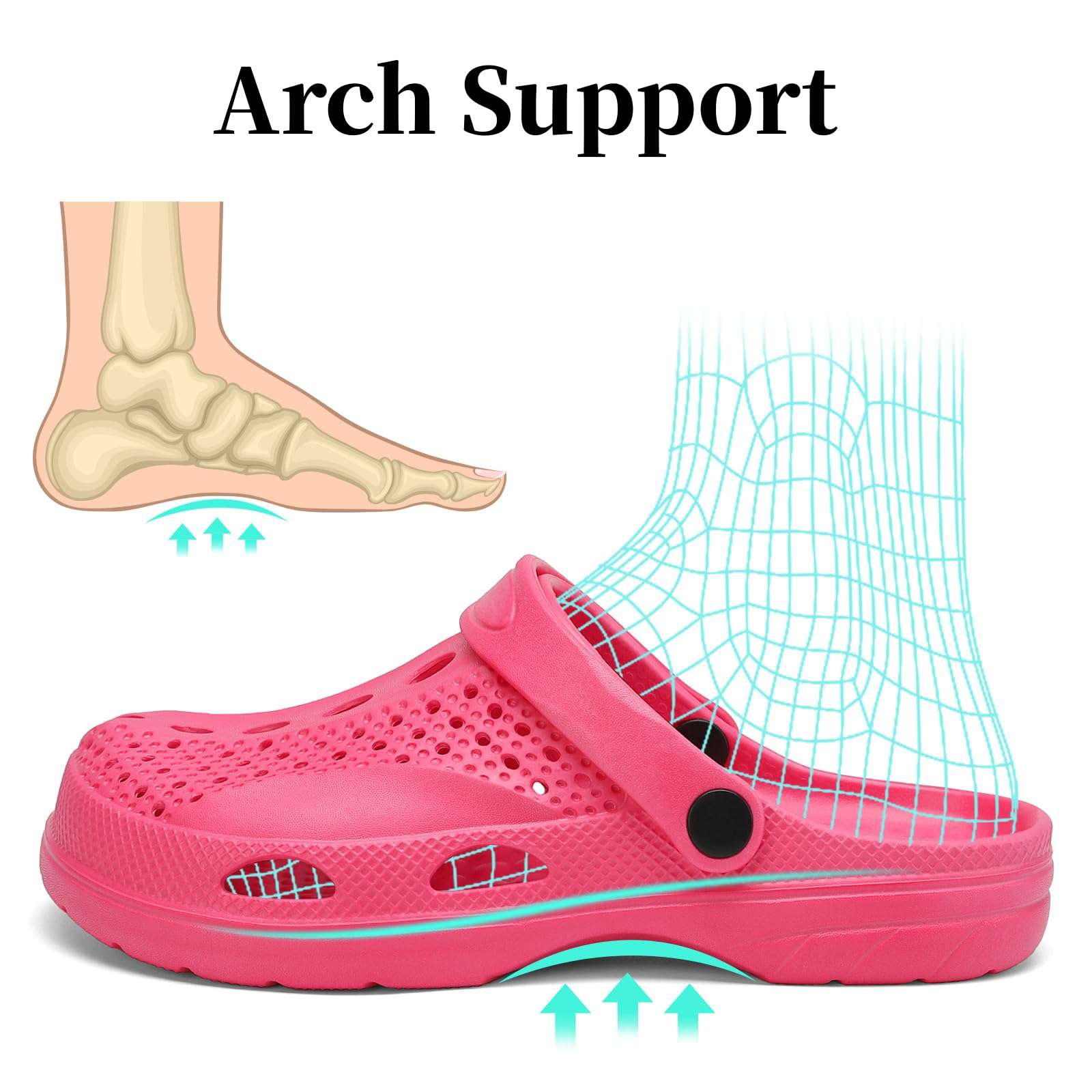 SOSOWHLTE Men's Women's Arch Support Clogs,Unisex Garden Shoes Comfortable Slip-on Outdoor Sandals Slippers for Beach Casual - Image 4