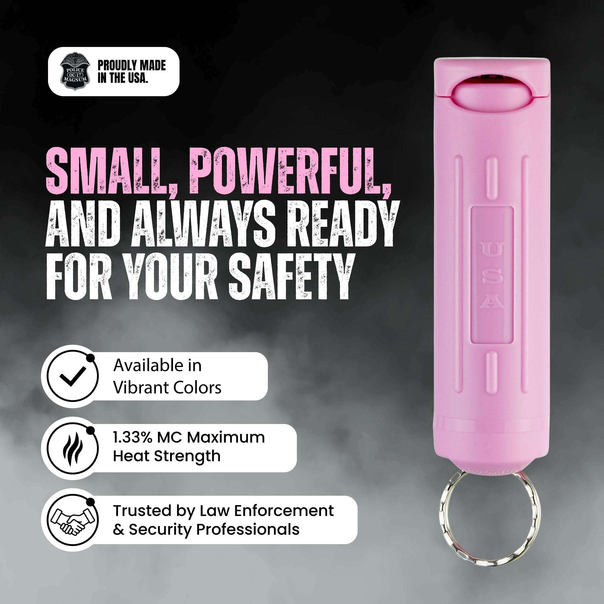 Police Magnum Personal Safety Alarm & Pepper Spray Combo Self Defense Pack for Women- Loud 135db Siren with Light & Max Strength Flip Top Pepper Spray Protection - Image 2