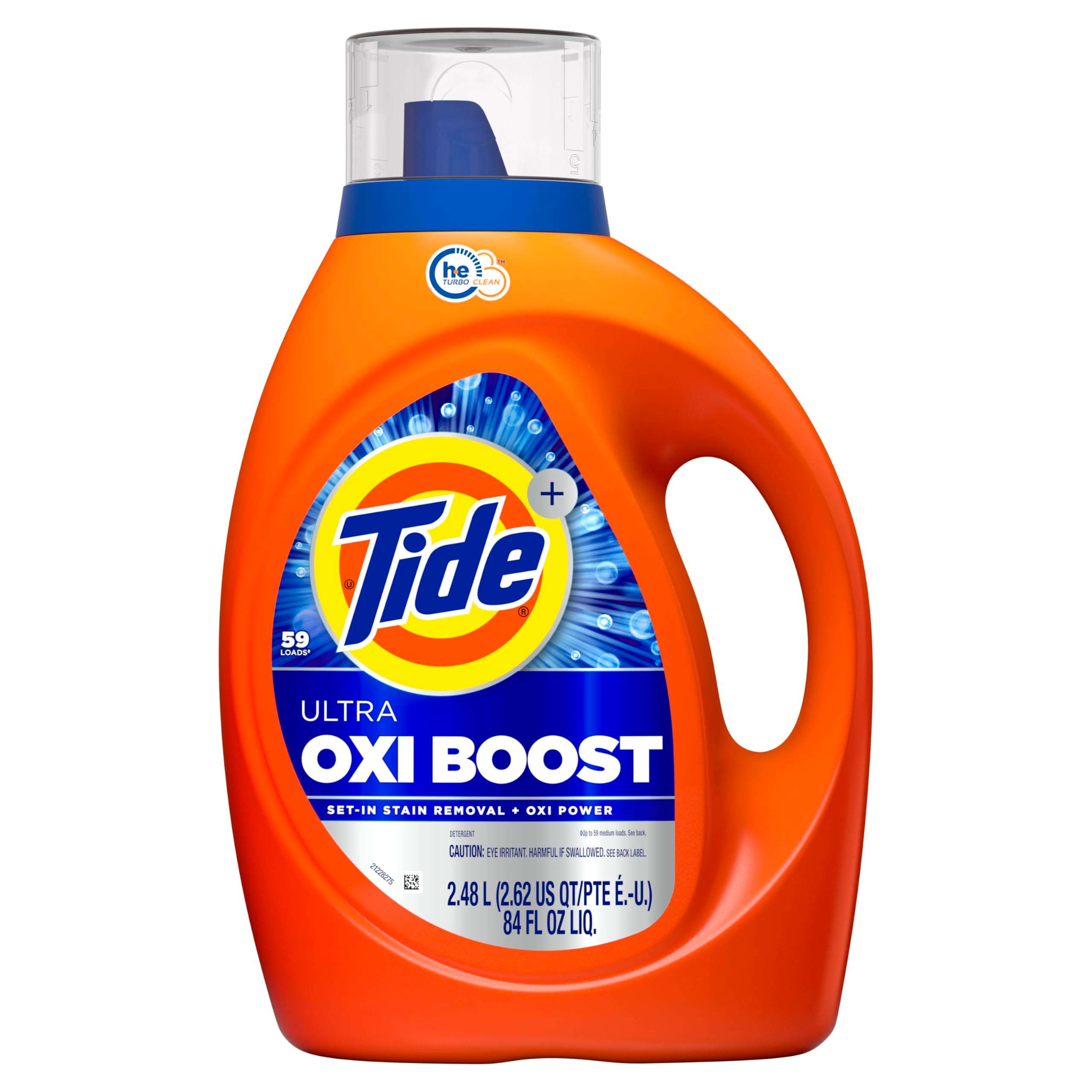 Tide Ultra Oxi Boost Liquid Laundry Detergent, 84 fl oz, 59 Loads, Advanced Stain Remover, Laundry Detergent Liquid with Extra Oxi Power - Image 1