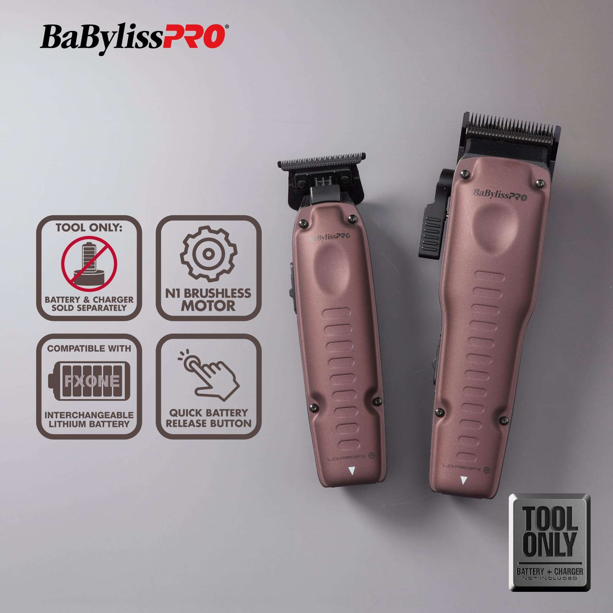 BaBylissPRO® FXONE LOPROFX Limited EditionPurple Tool Only Hair Clipper + Hair Trimmer - Image 3