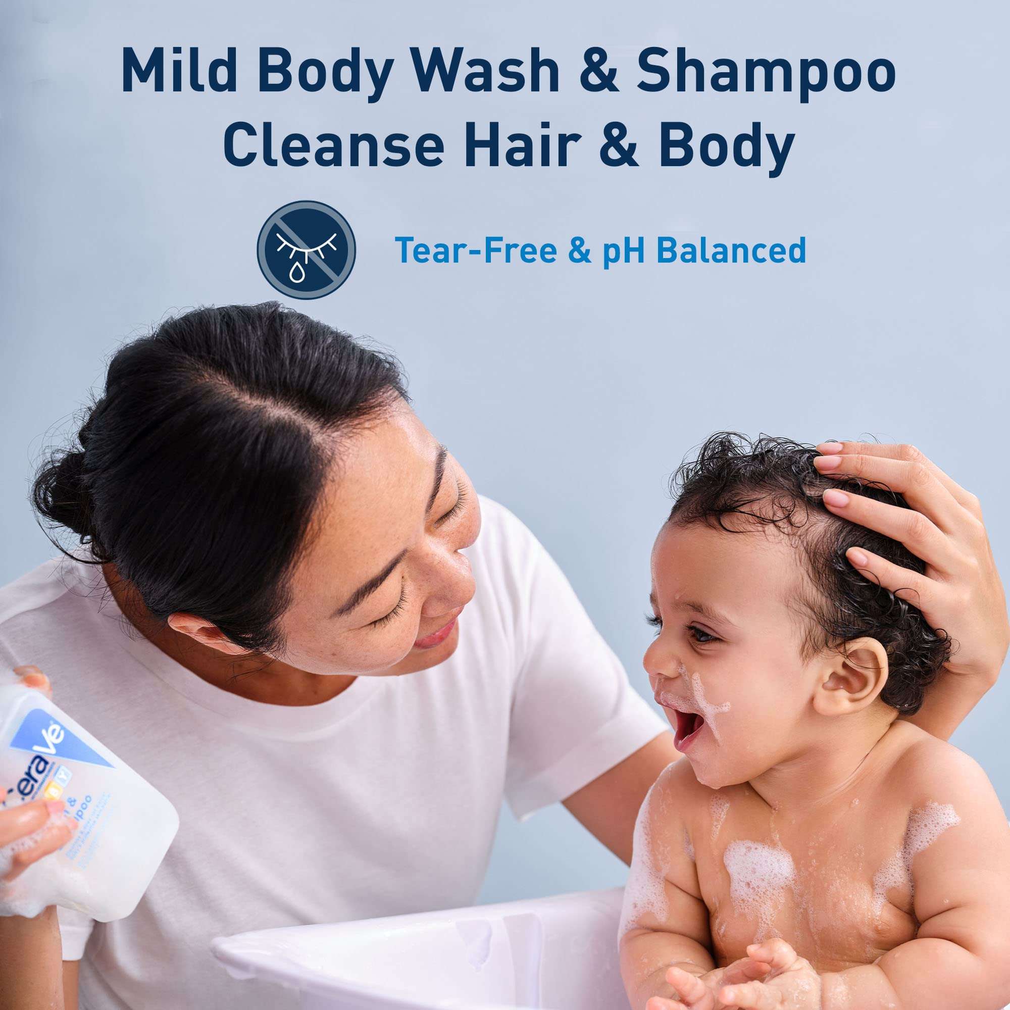 CeraVe Baby Wash & Shampoo, Fragrance, Paraben, & Sulfate Free Shampoo for Tear-Free Baby Bath Time, 8 Ounce - Image 2