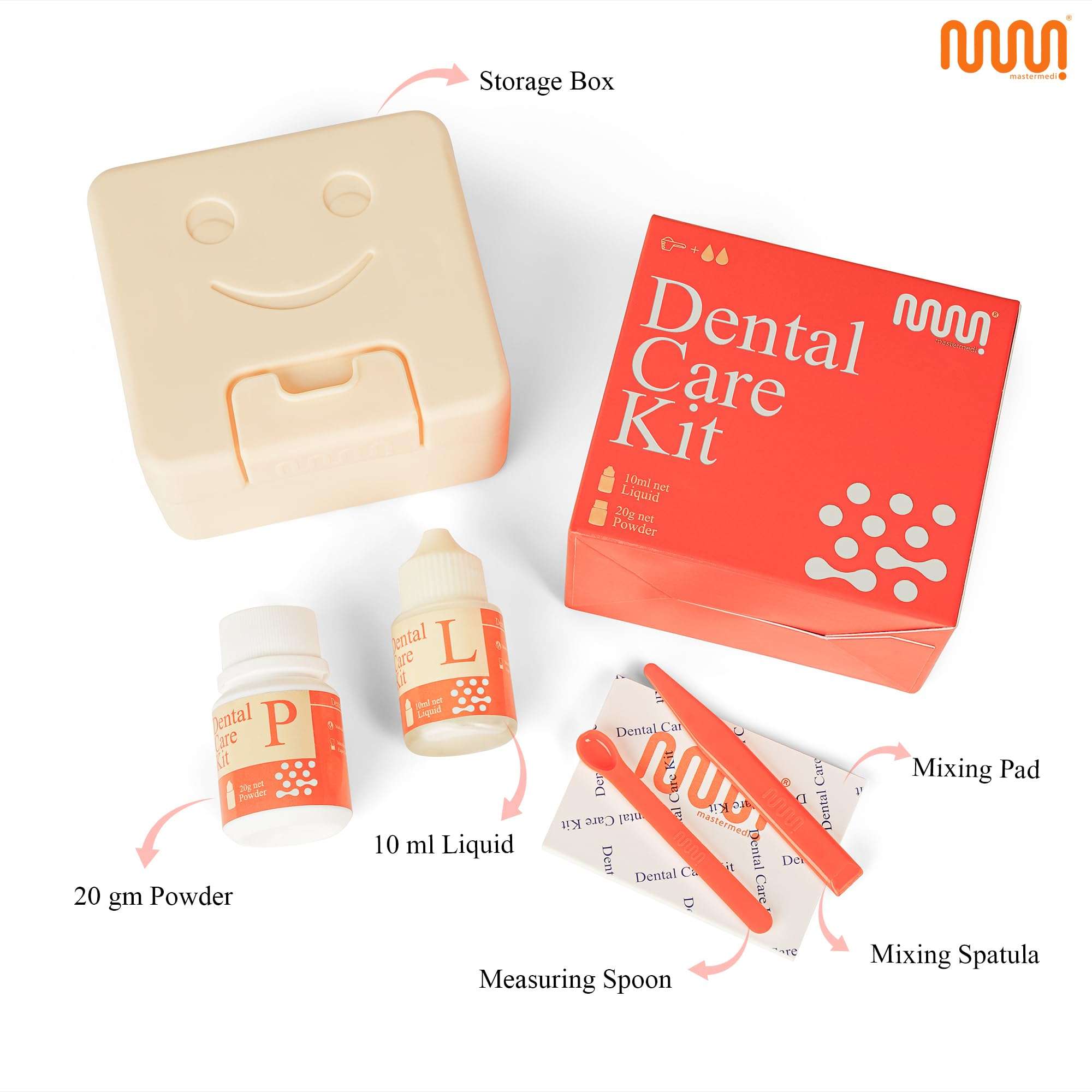 mastermedi Zinc Oxide Eugenol Cement Dental Care Kit Glue For Crowns & Bridges Filling - Image 2