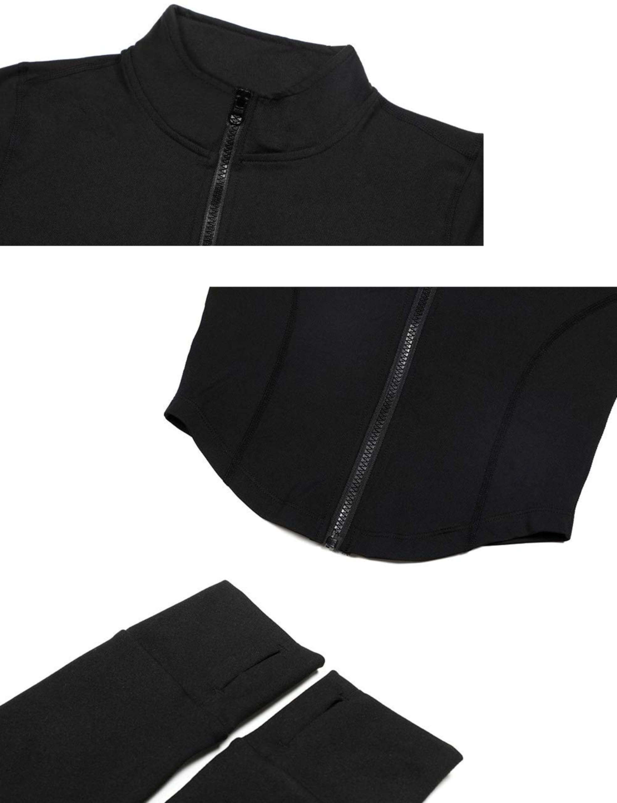 Lviefent Womens Lightweight Full Zip Running Track Jacket Workout Slim Fit Yoga Sportwear with Thumb Holes - Image 5