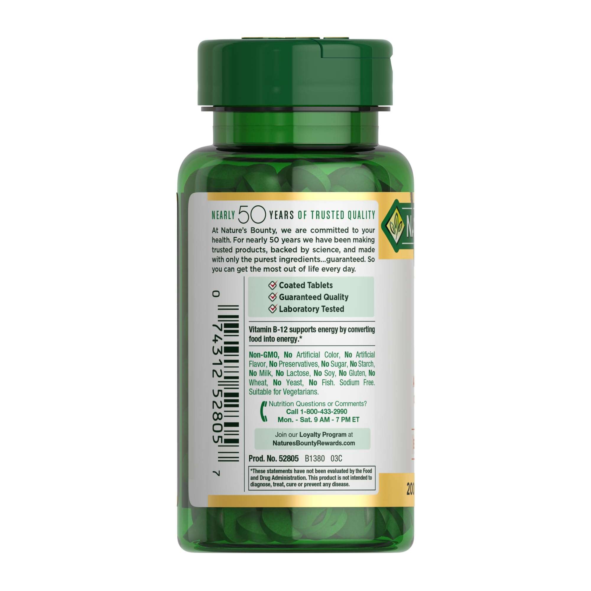 Nature's Bounty Vitamin B12 1000 mcg Supplements, Supports Energy Metabolism, 200 Ct - Image 7