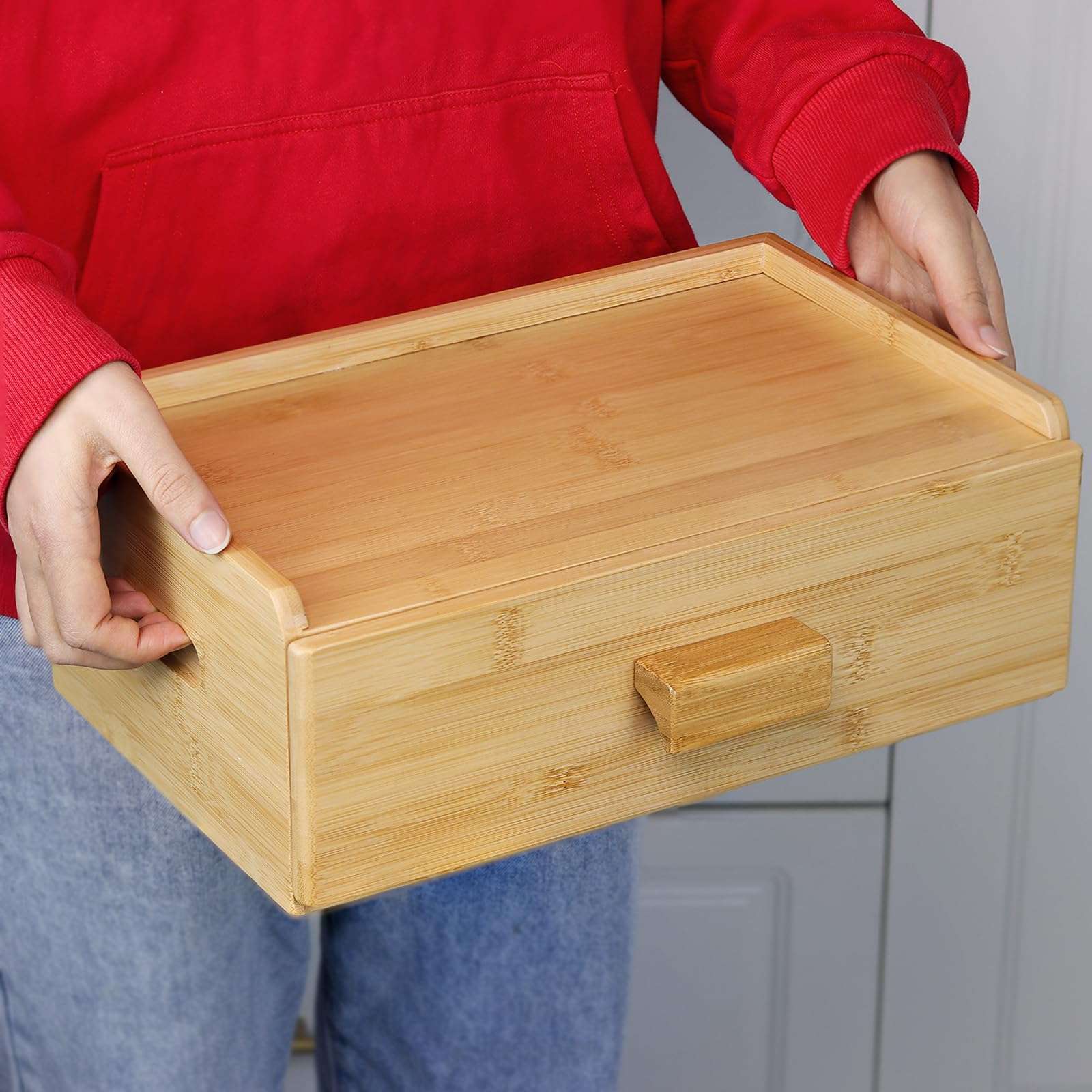 MOCAS Bamboo Tea Bag Organizer, Slide Drawer Storage Box with 8 Compartments, Eco-Friendly Countertop Holder Display for Teabags, Tea Station Chest, Organizador De Te - Image 7
